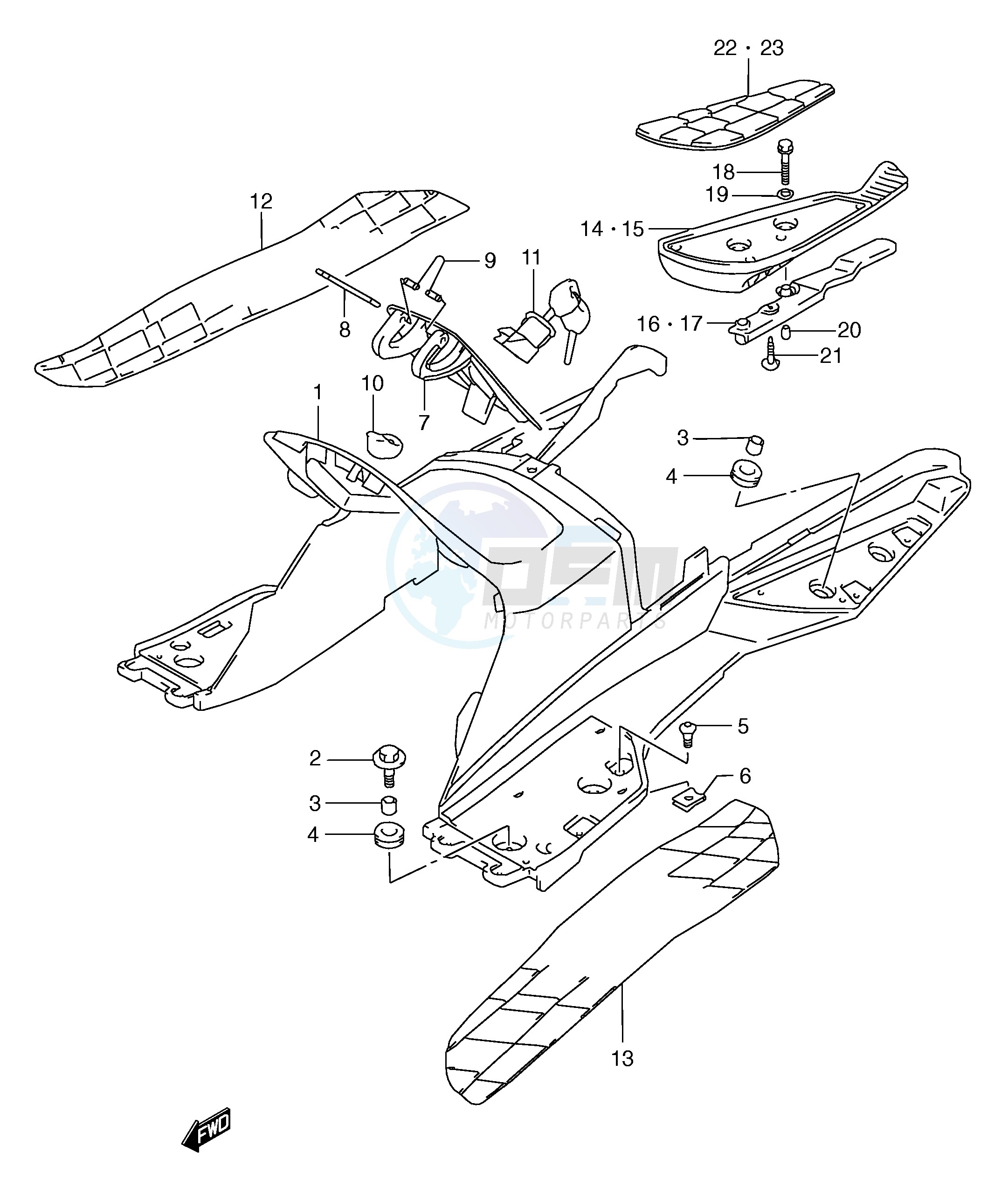 REAR LEG SHIELD (MODEL Y) blueprint