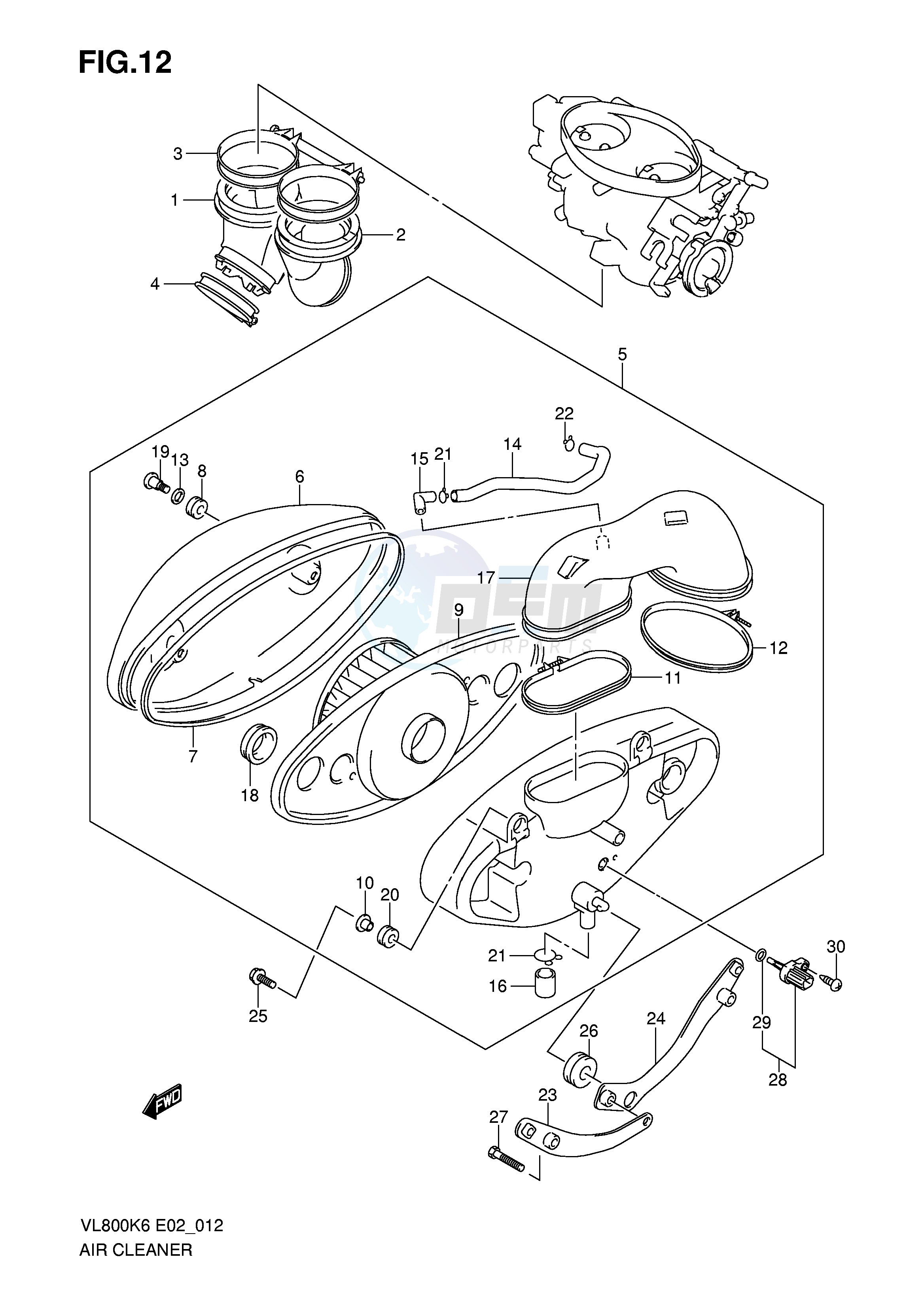 AIR CLEANER (MODEL K6 K7 K8) blueprint
