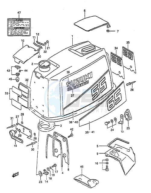 Engine Cover (1989 to 1994) blueprint