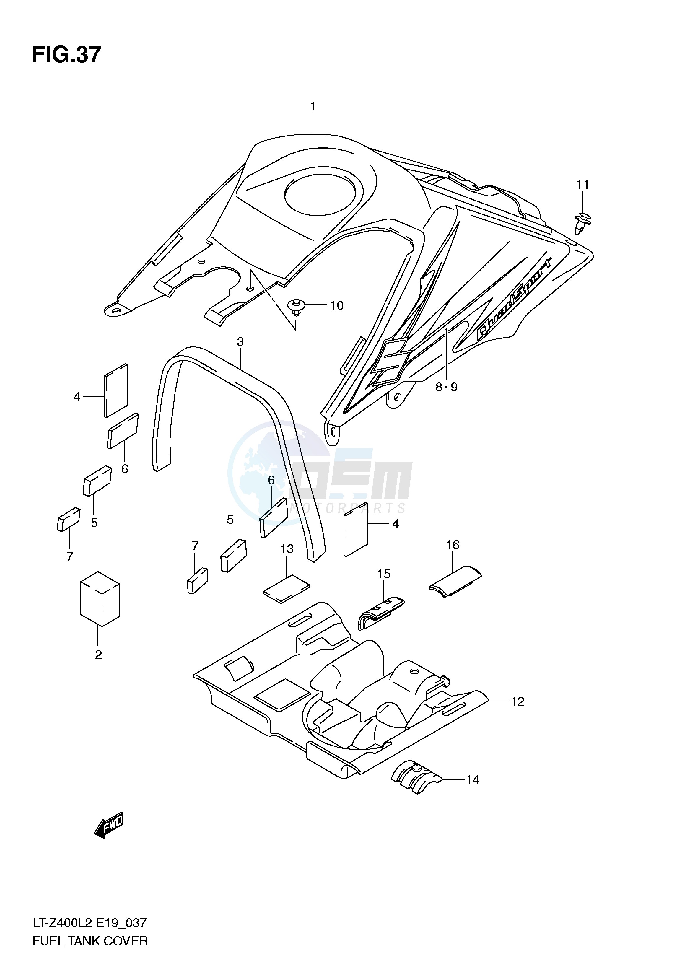 FUEL TANK COVER (LT-Z400L2 E19) blueprint