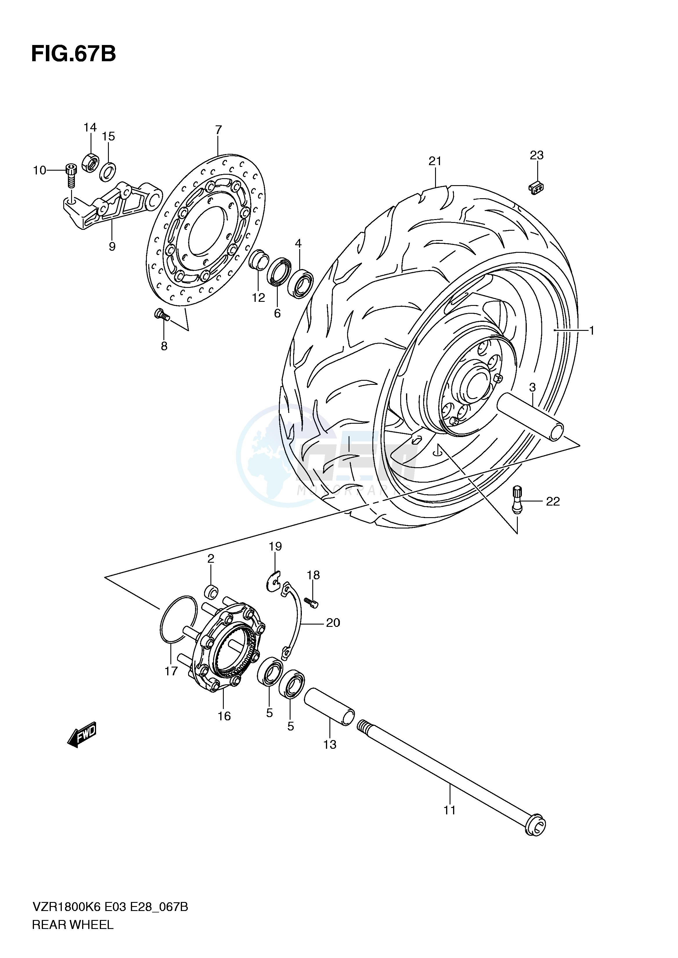 REAR WHEEL (MODEL L0) blueprint