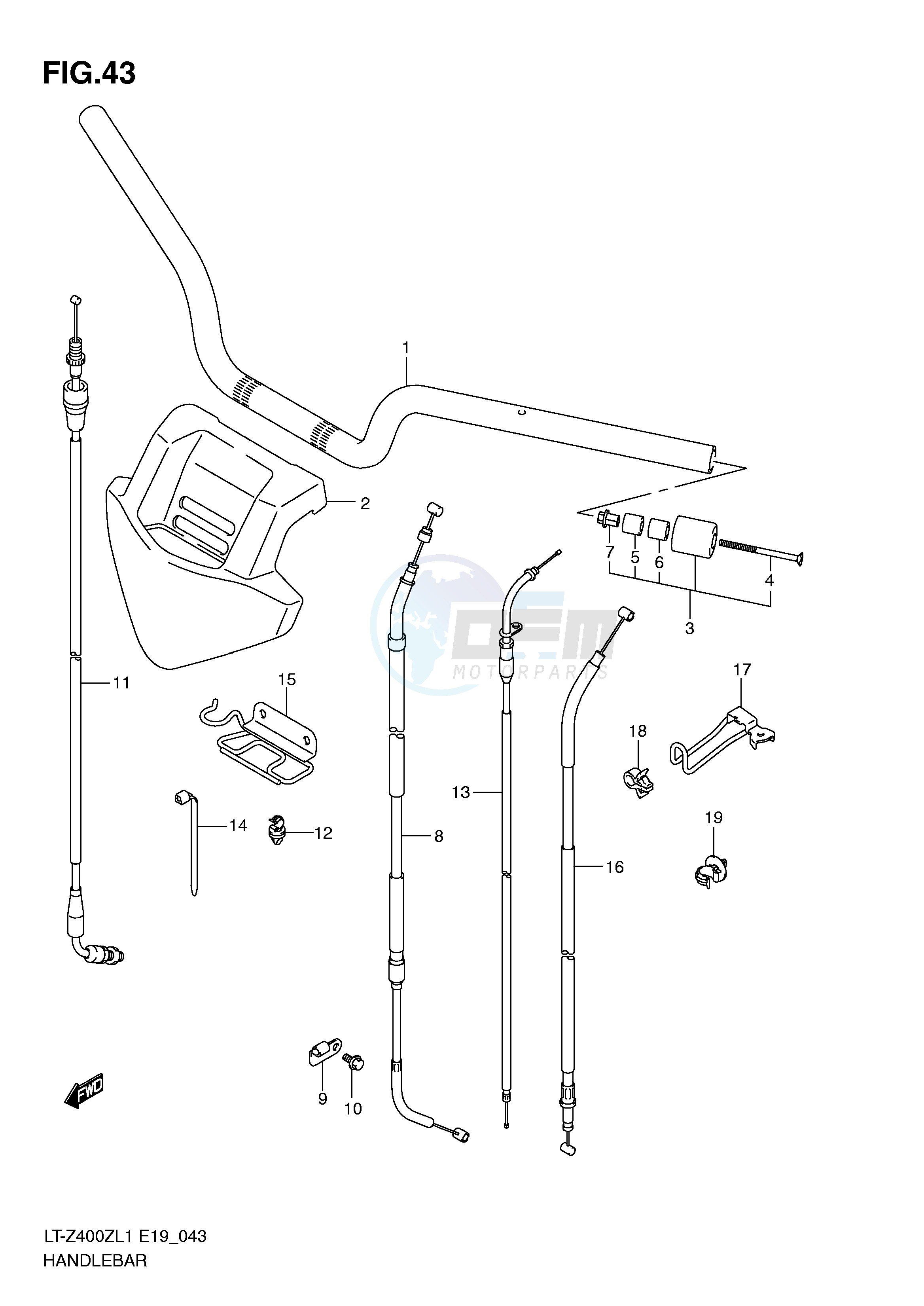 HANDLEBAR (LT-Z400ZL1 E19) blueprint