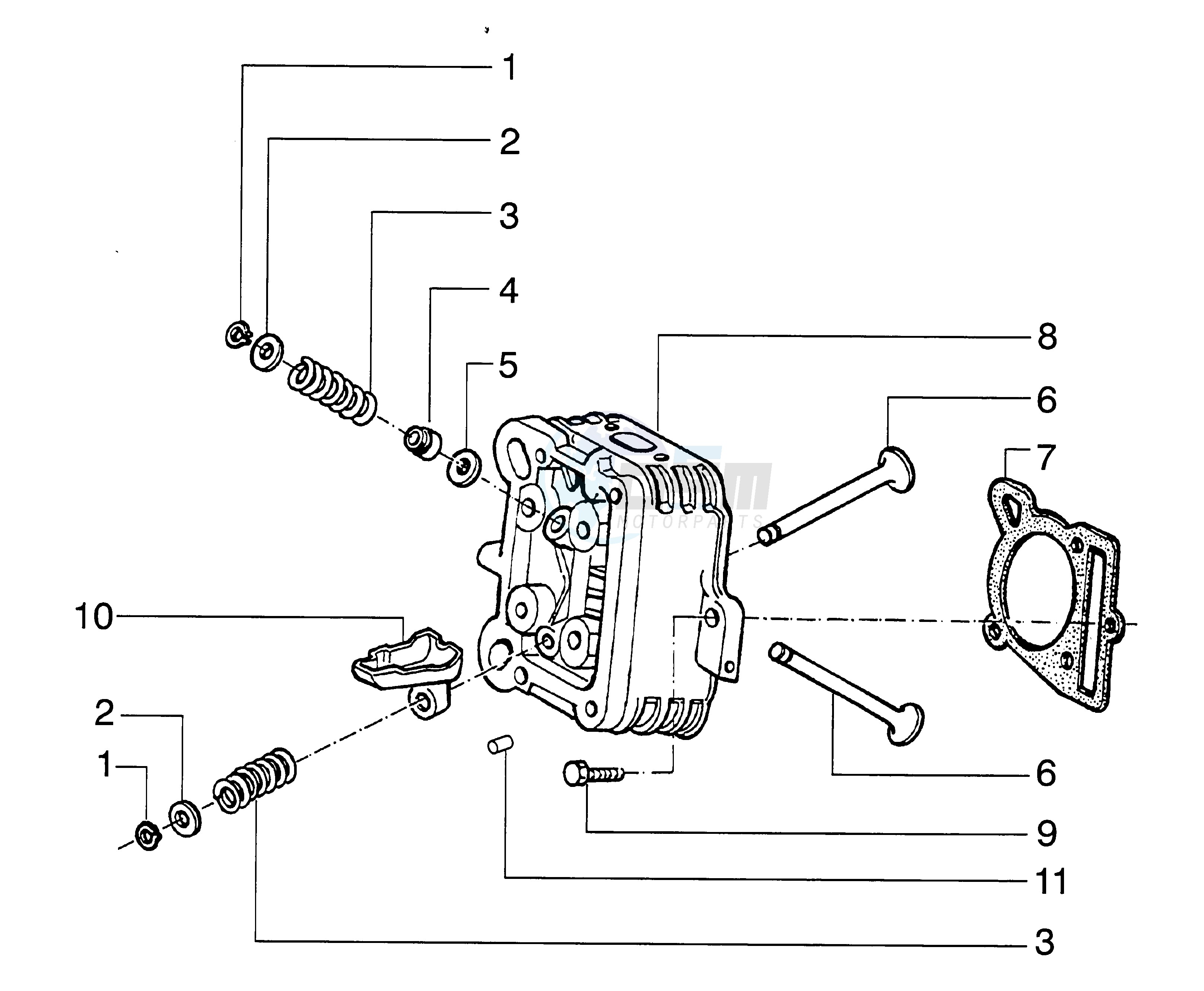 Cylinder head - valves blueprint