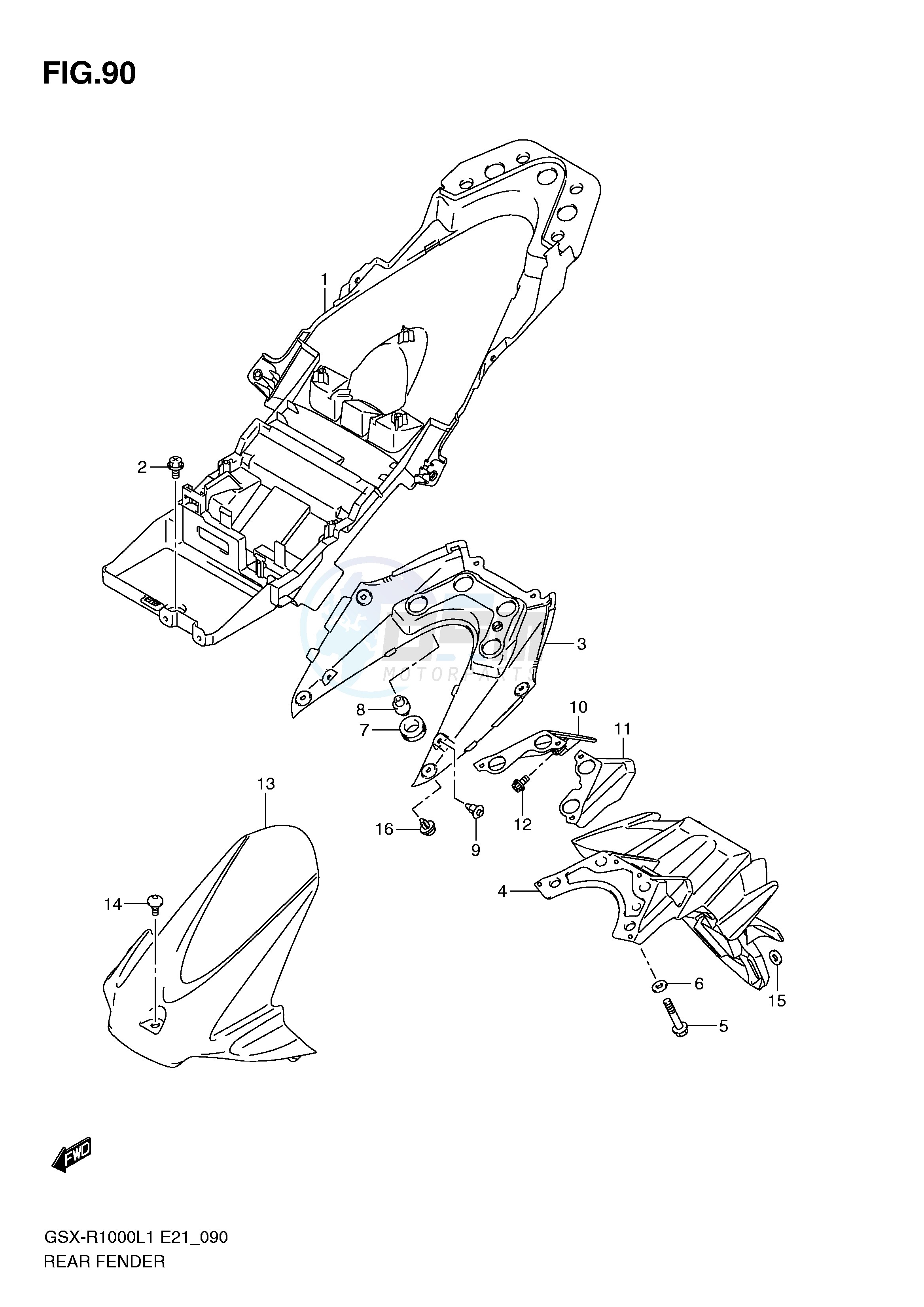 REAR FENDER (GSX-R1000L1 E21) blueprint