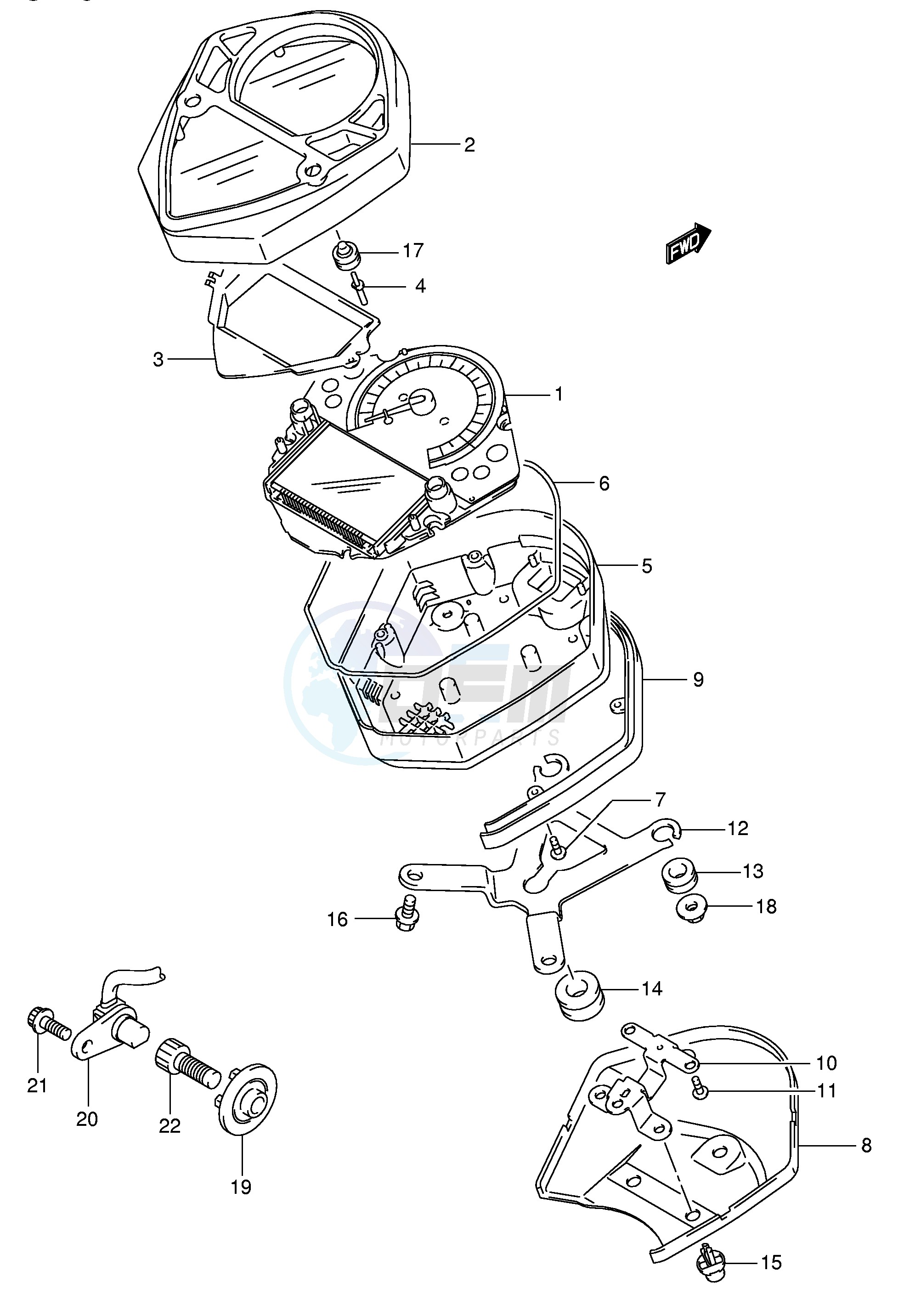 SPEEDOMETER (SV1000K3 K4 U1K3 U1K4 U2K3 U2K4) image