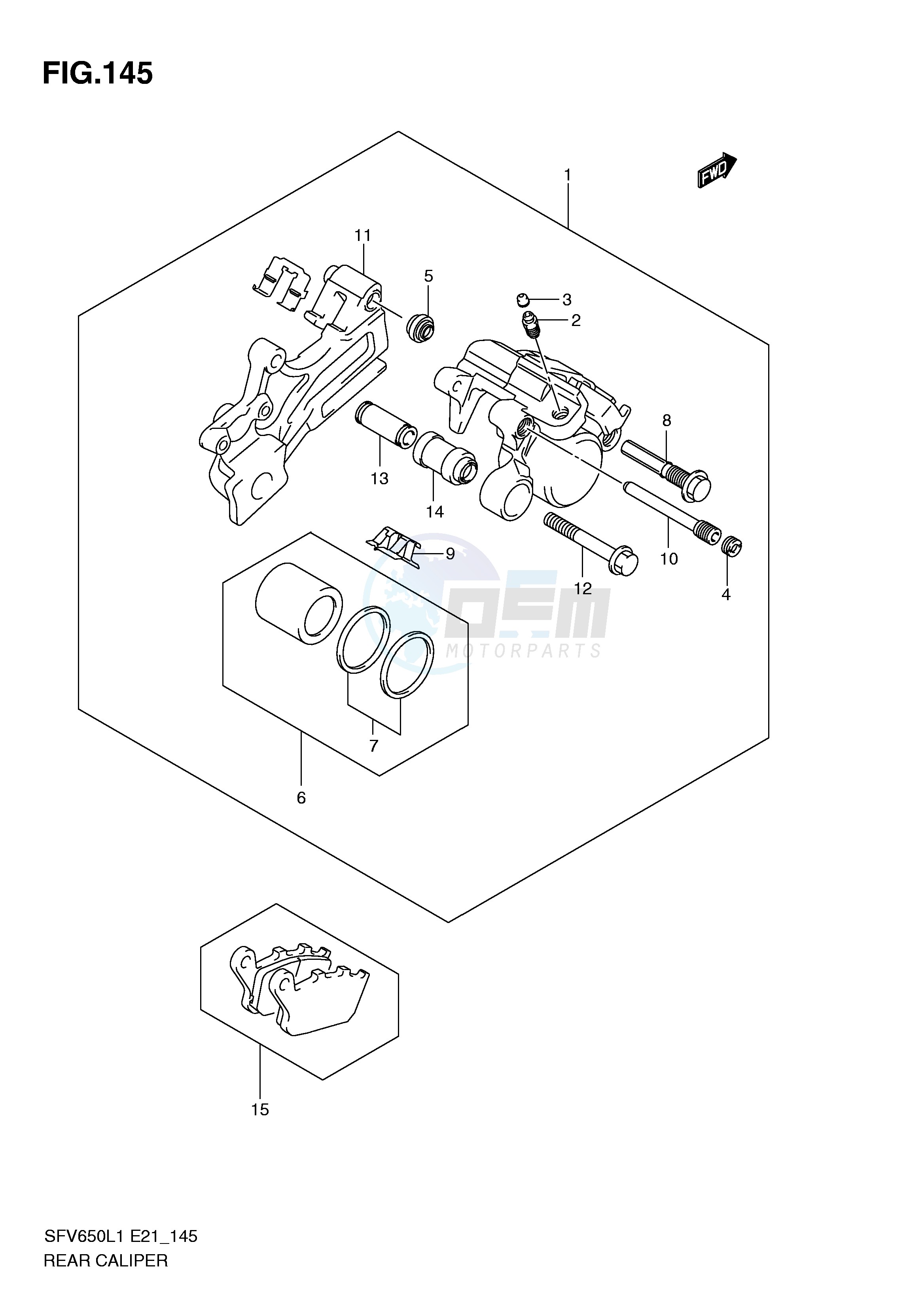 REAR CALIPER (SFV650L1 E21) blueprint
