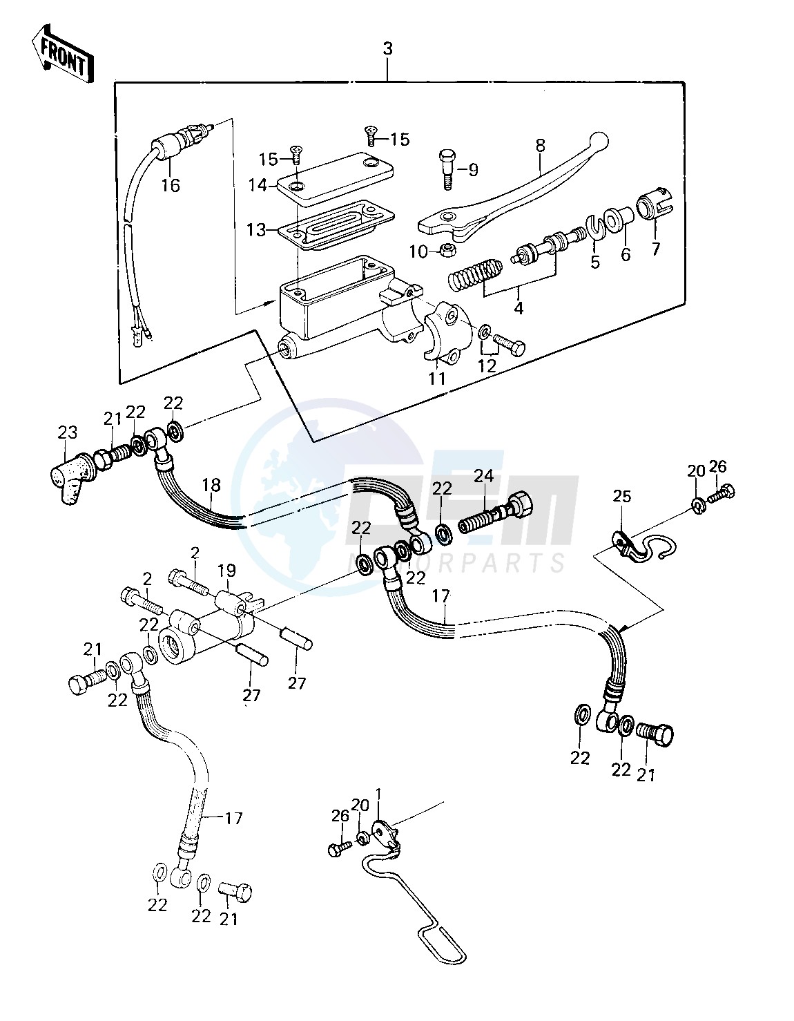 FRONT MASTER CYLINDER -- 80 KZY 50-E1- - image