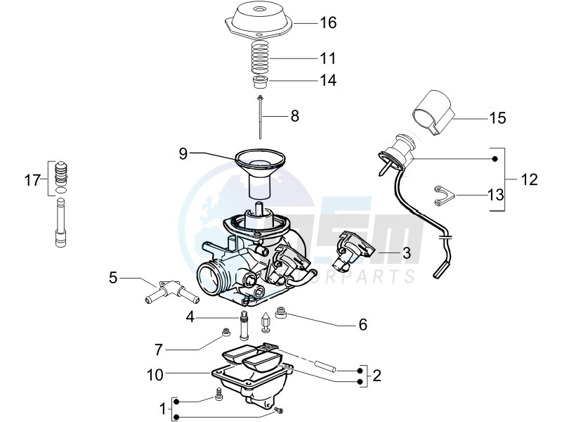 Carburetor components blueprint