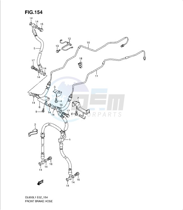 FRONT BRAKE HOSE (DL650AL1 E19) image