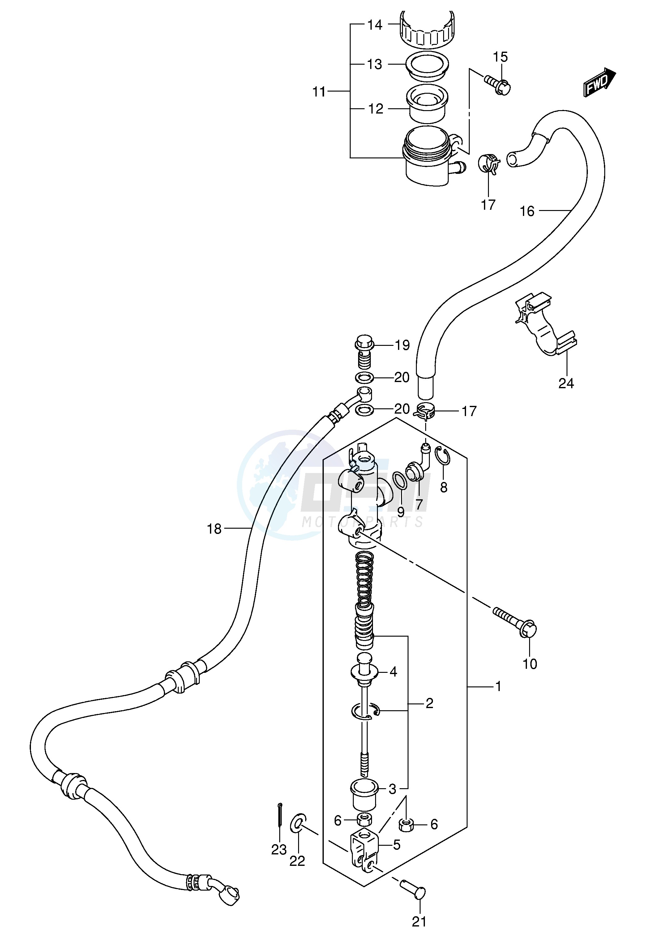 REAR MASTER CYLINDER image