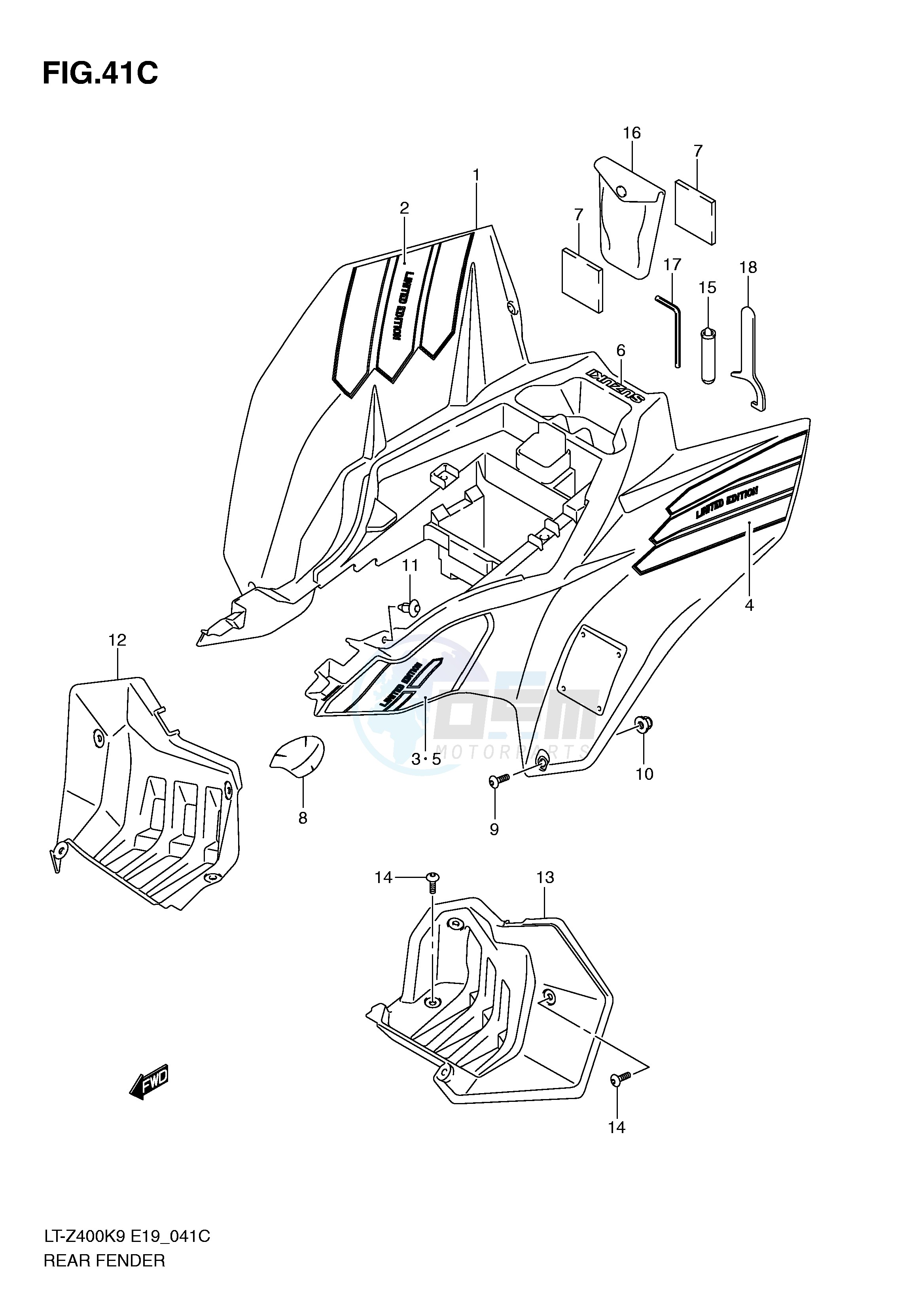 REAR FENDER (LT-Z400ZL0) blueprint