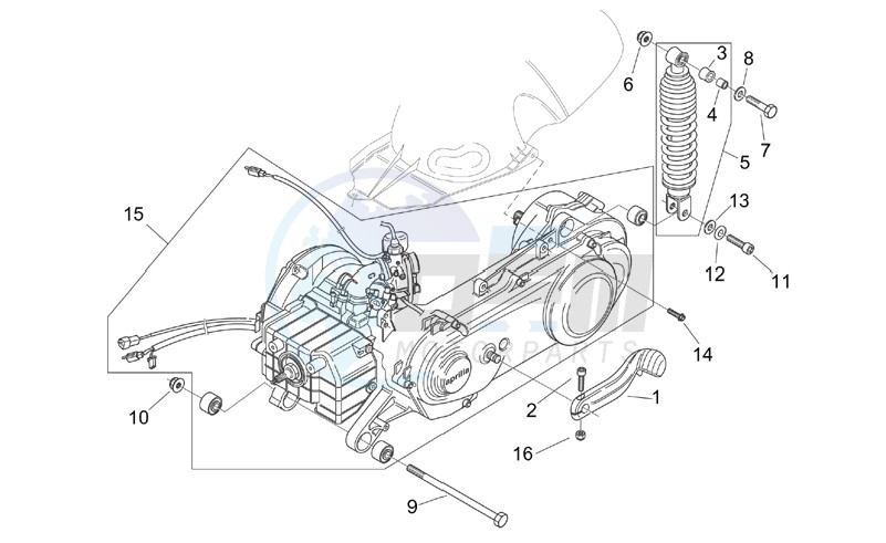 Engine - Rear shock absorber image