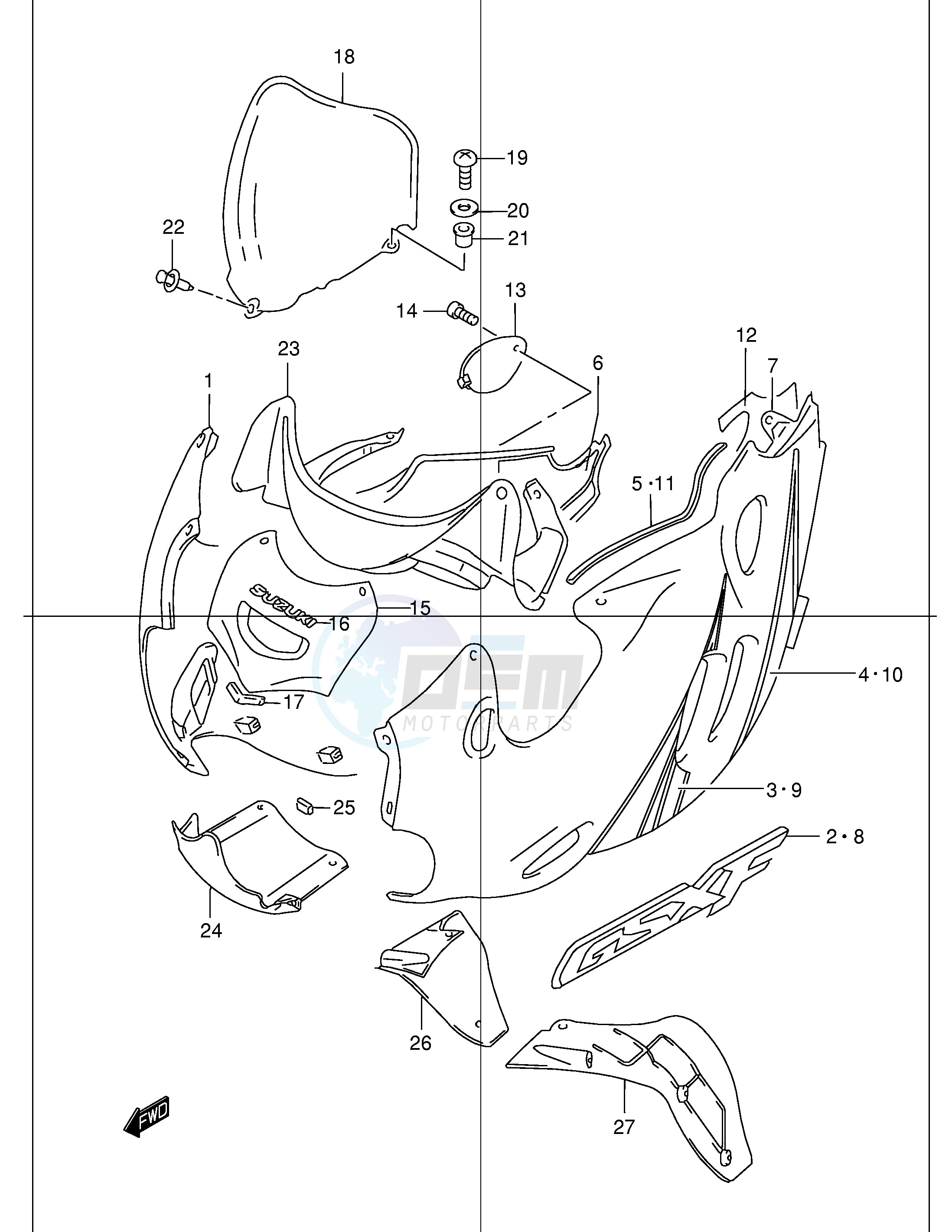 COWLING BODY (MODEL K2) blueprint