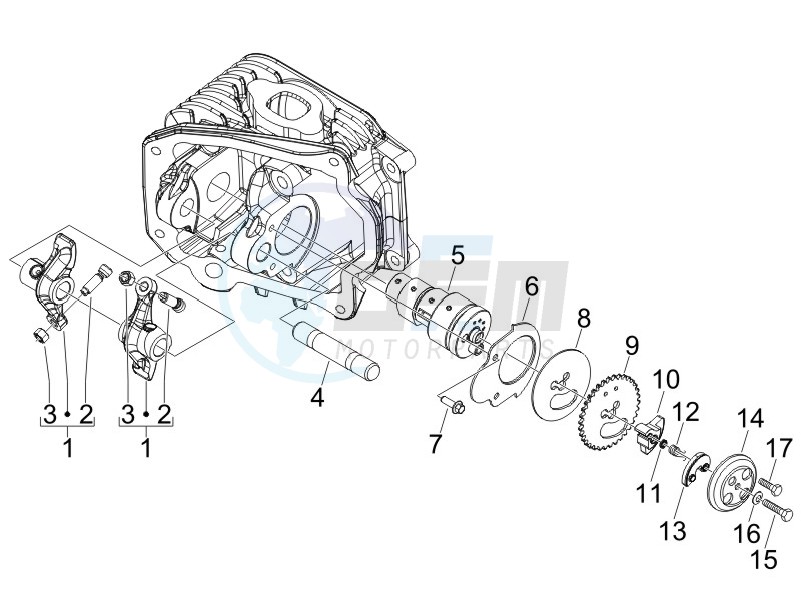 Camshaft - Rocking levers support unit image