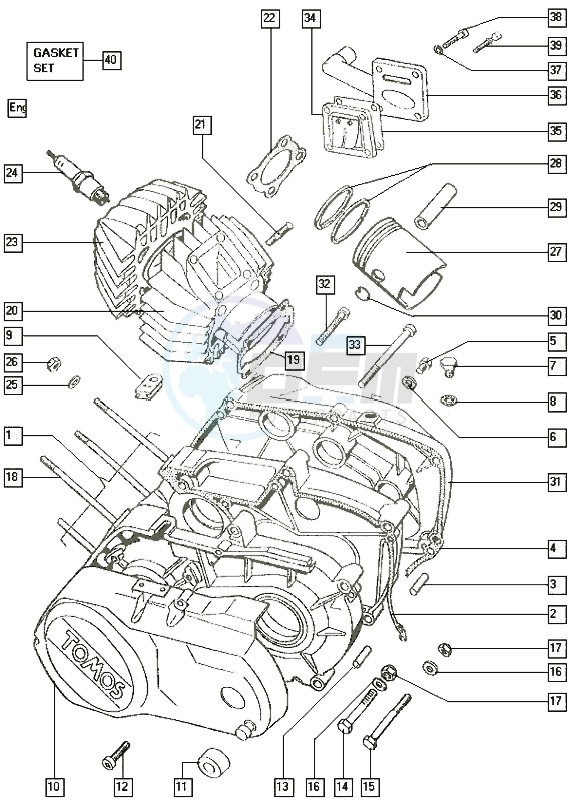 Crankcase-cylinder-piston image