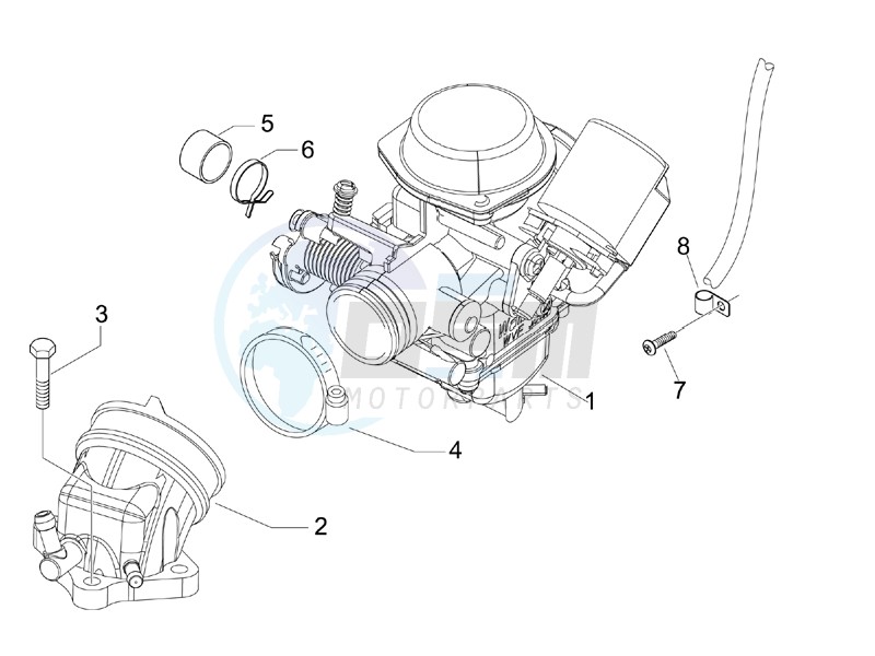 Carburettor  assembly - Union pipe image