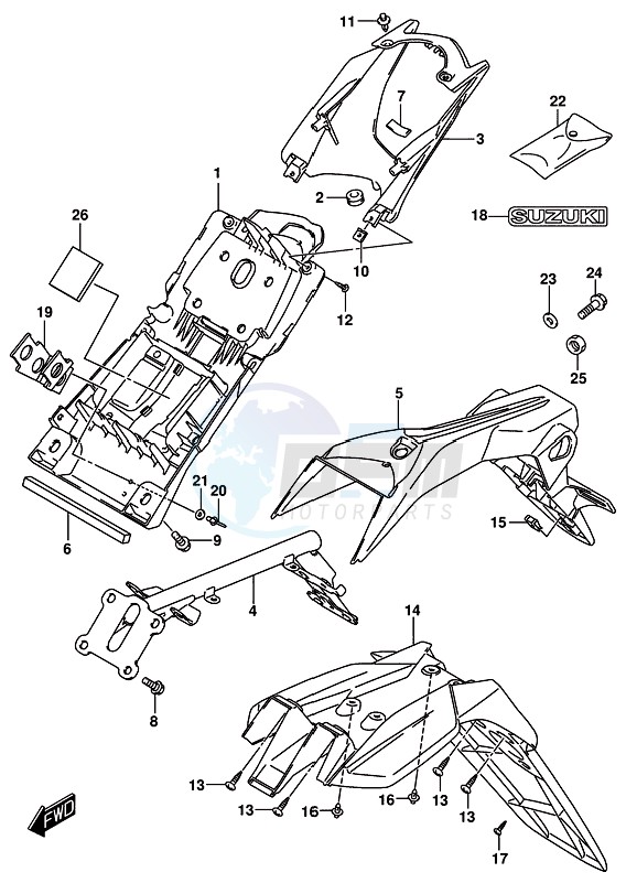 REAR FENDER (GSX-R125RL) blueprint