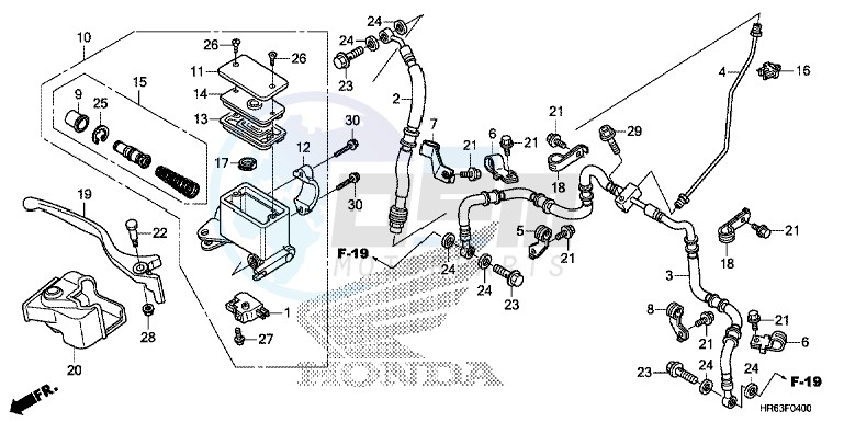 FRONT BRAKE MASTER CYLINDER blueprint