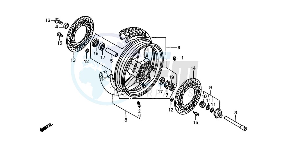 FRONT WHEEL (ST1100L/M/N/P/R) image