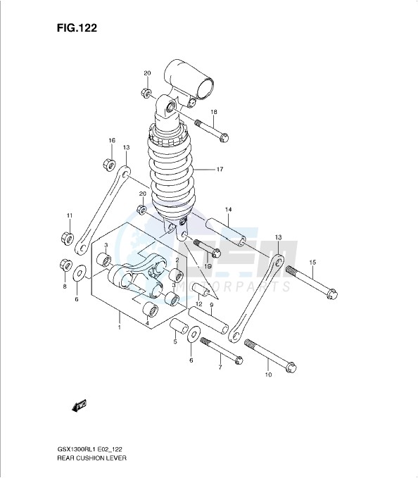 REAR CUSHION LEVER (GSX1300RL1 E2) blueprint