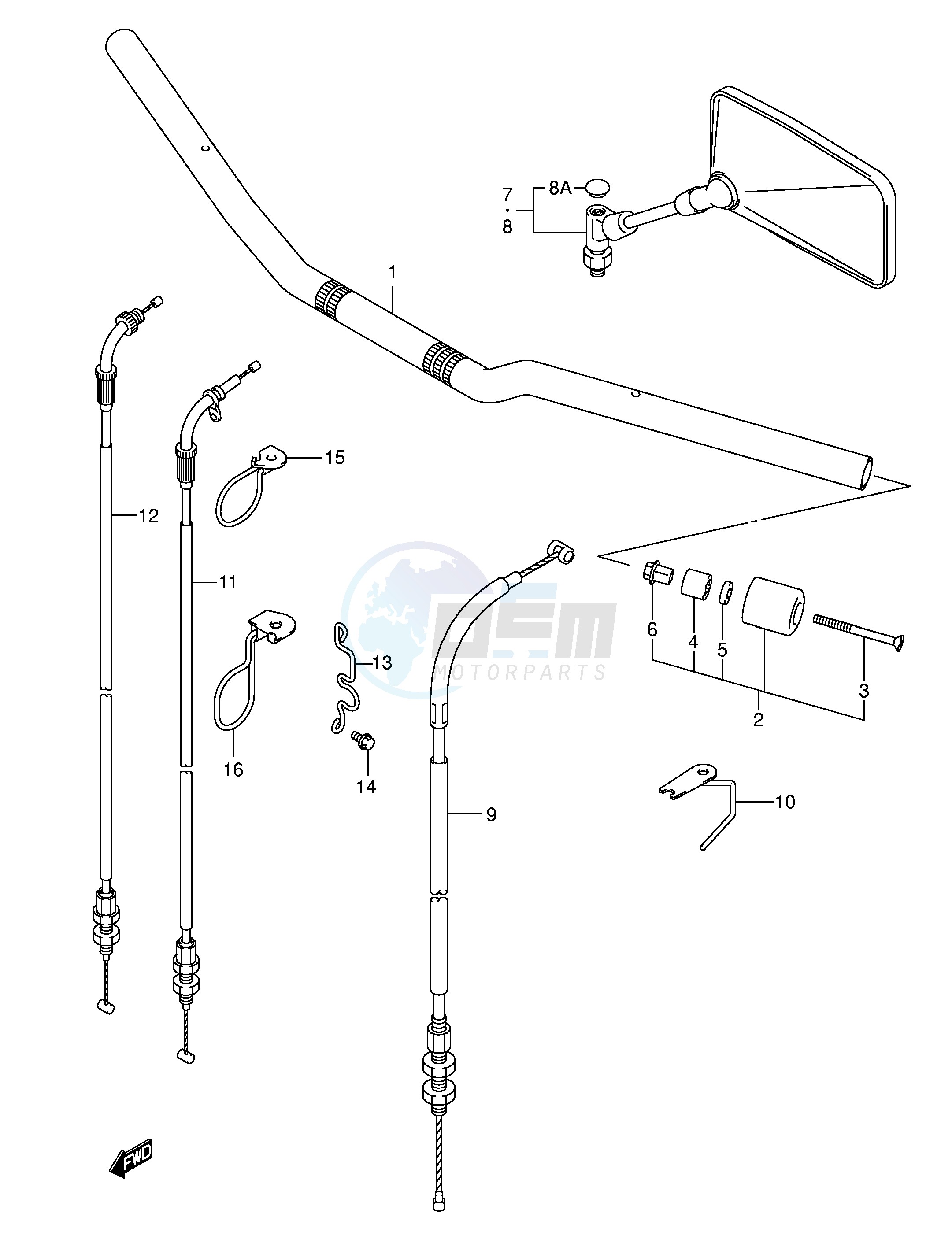 HANDLEBAR (WITH OUT COWLING) blueprint