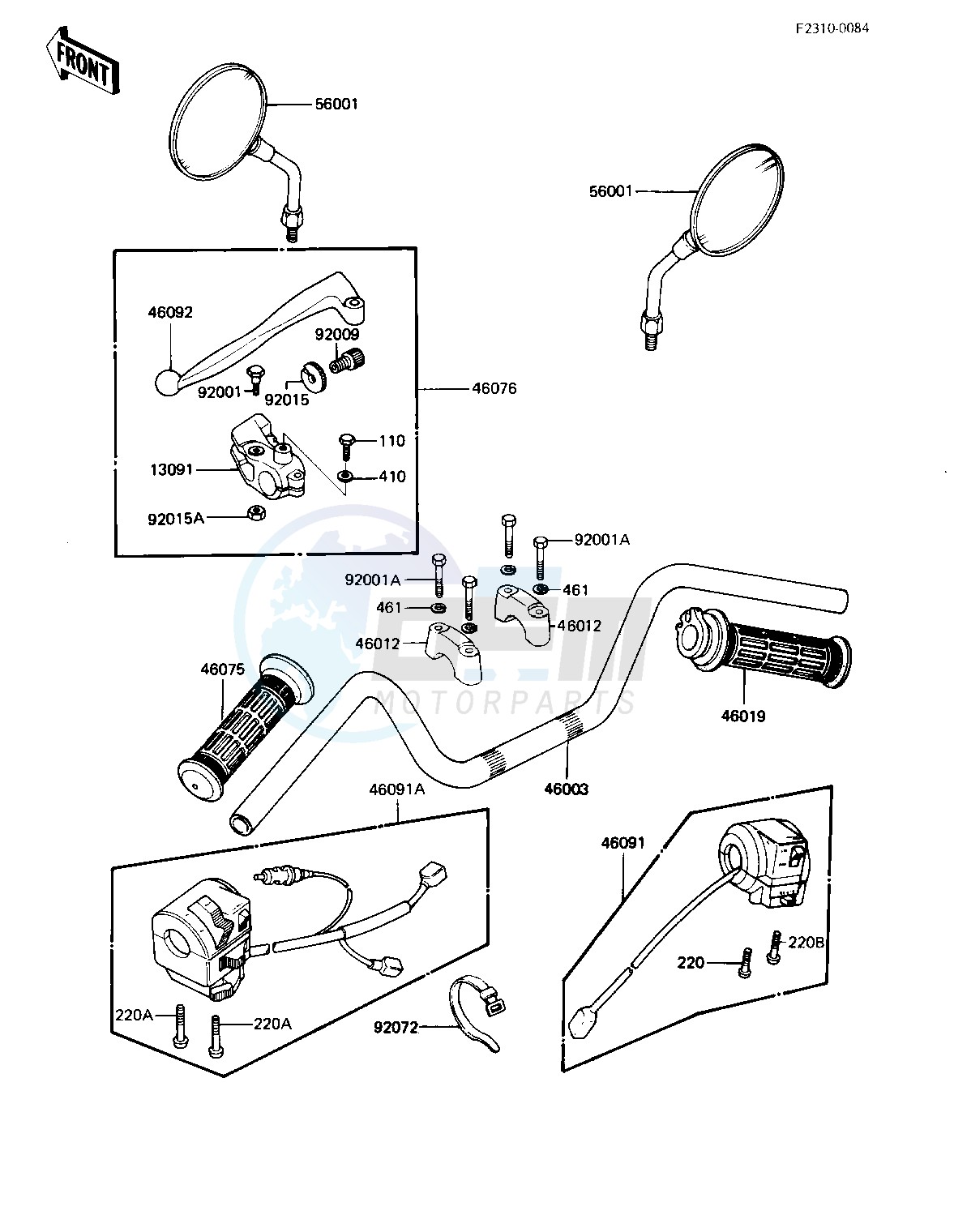 HANDLEBAR -- KZ650-H2- - image