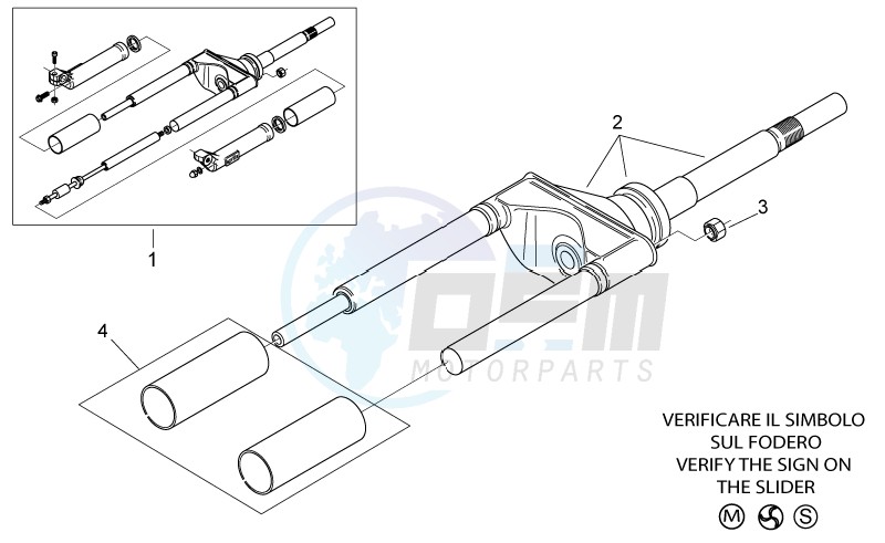 Front fork I blueprint