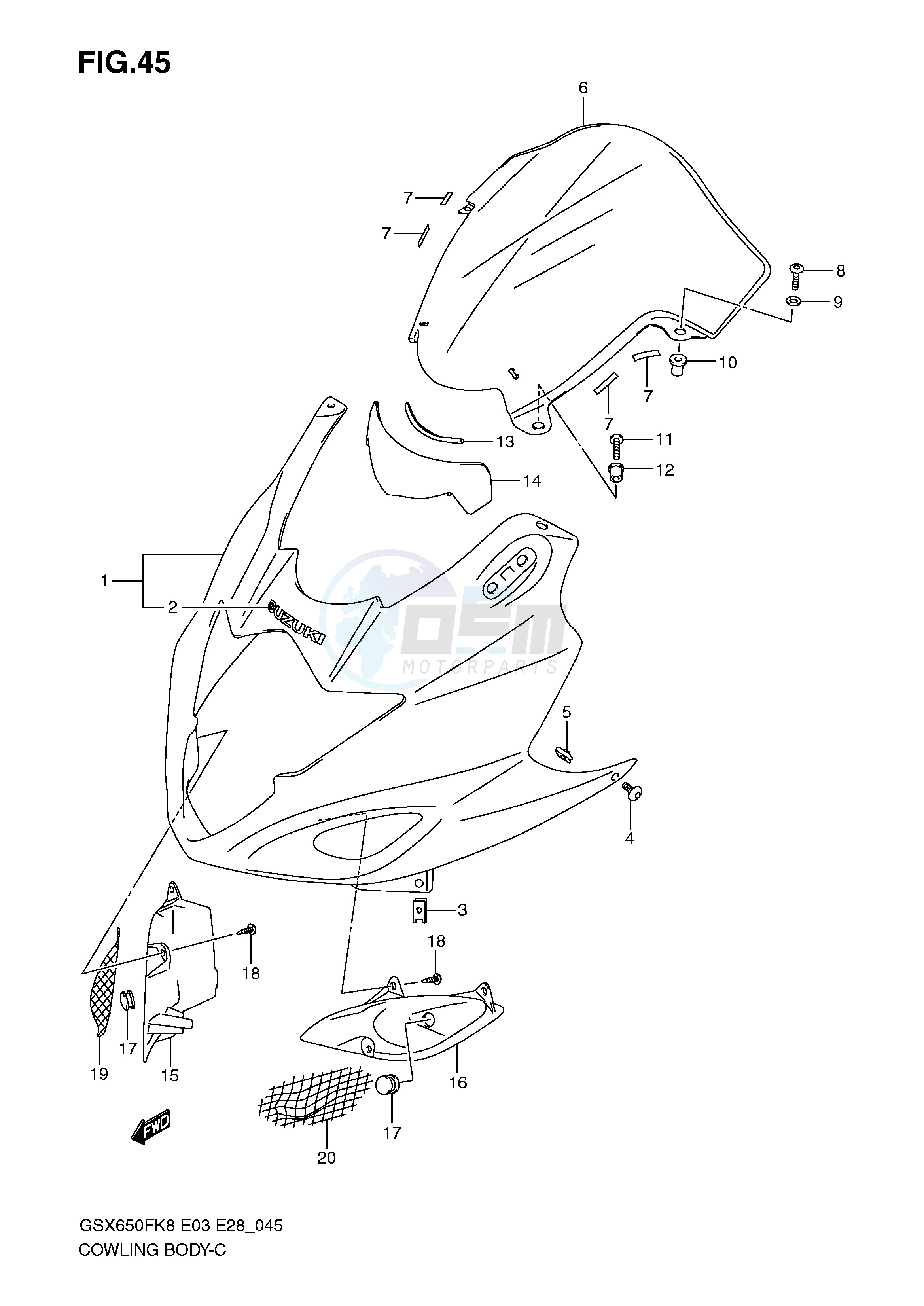 COWLING BODY (MODEL K8 K9) blueprint