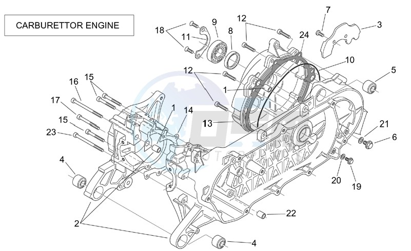 Crank-case (Carburettor) blueprint