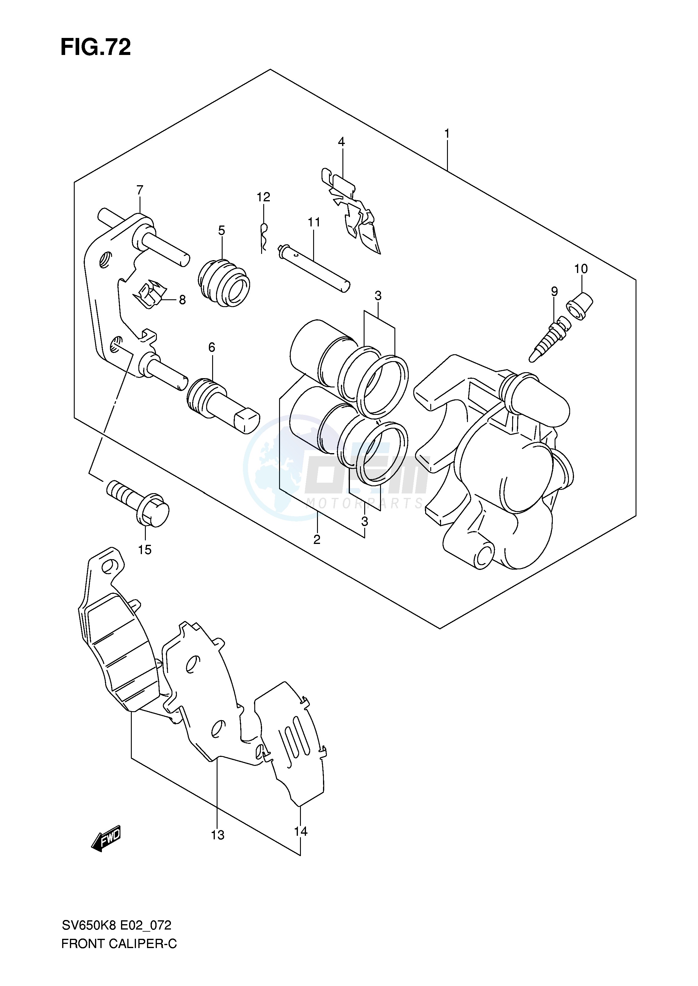 FRONT CALIPER (SEE NOTE) blueprint