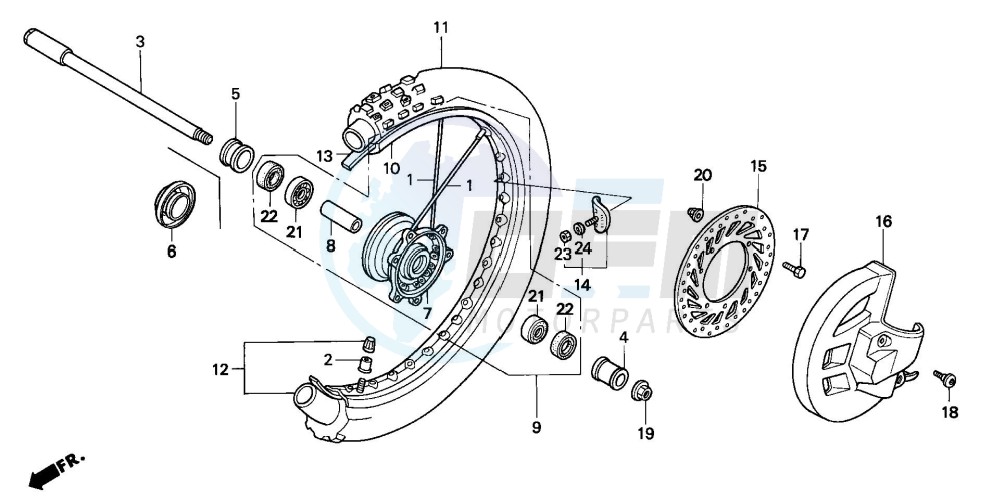 FRONT WHEEL (CR125RS/RT/RV) image