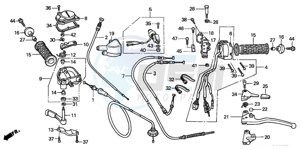 HANDLE LEVER/SWITCH/CABLE ('02-'04) blueprint