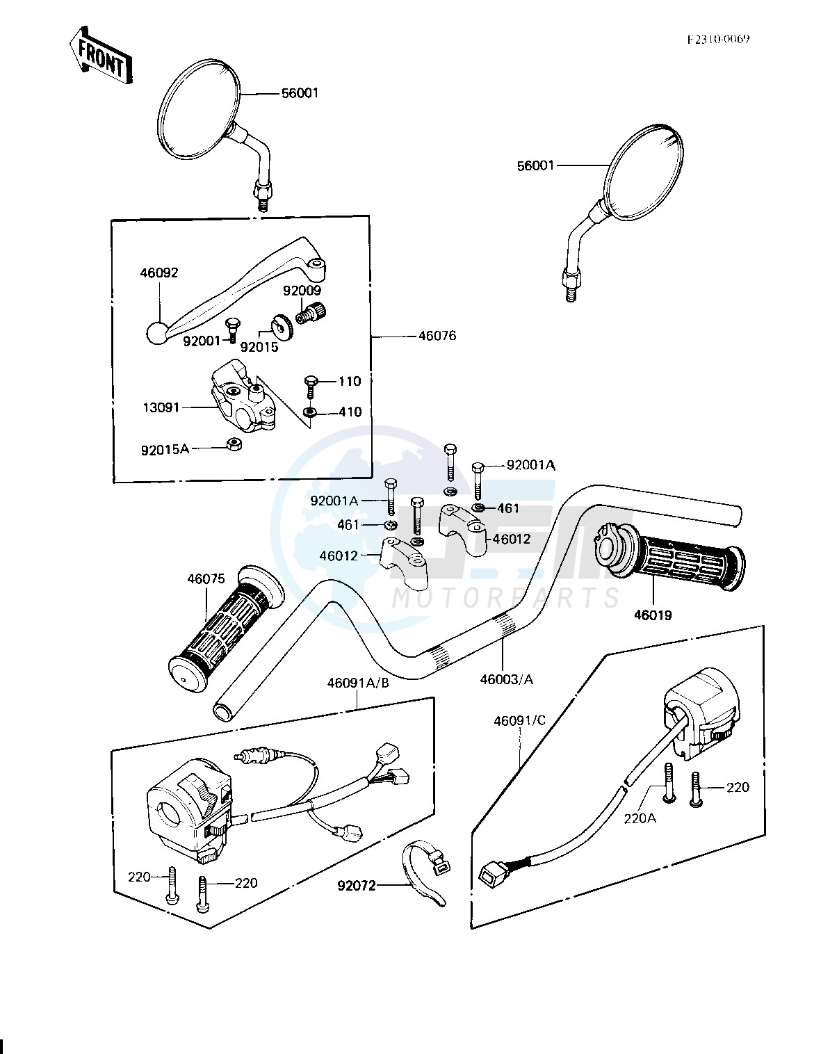 HANDLEBAR -- KZ750-H3_H4- - image