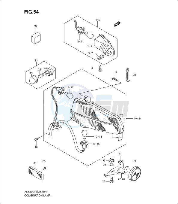 COMBINATION LAMP (AN650AL1 E24) image