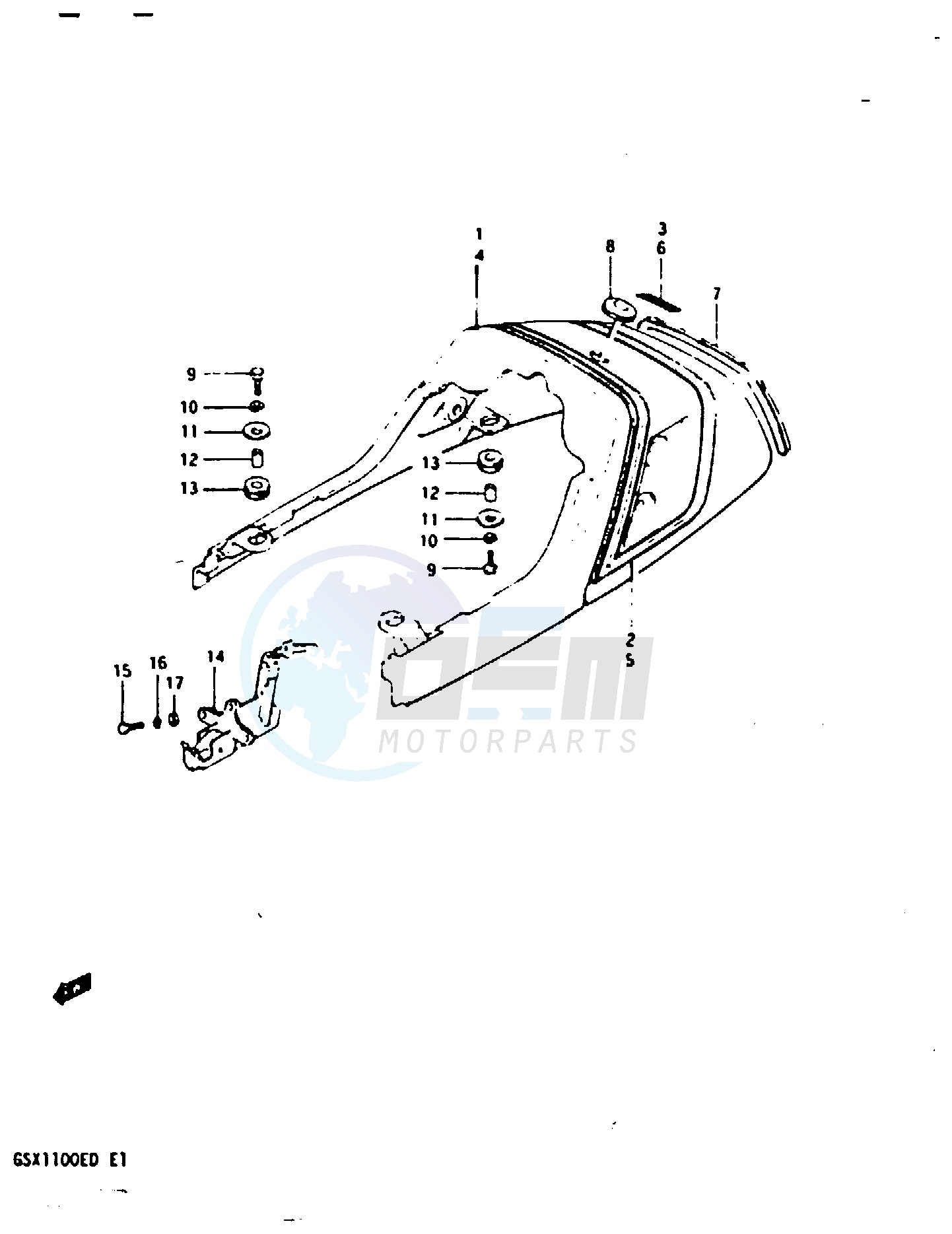 SEAT TAIL COVER (GSX1100D ED) blueprint