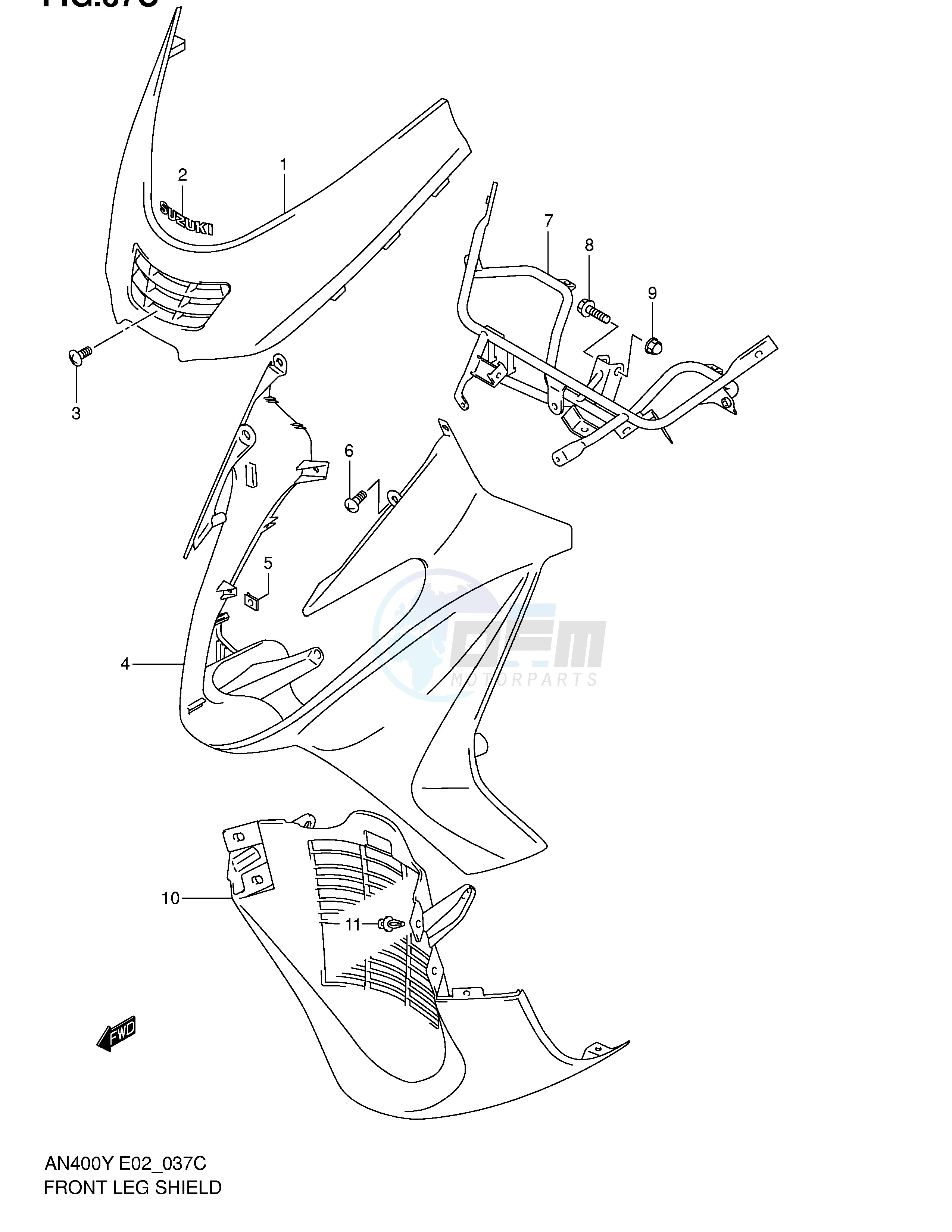 FRONT LEG SHIELD (MODEL K2) blueprint