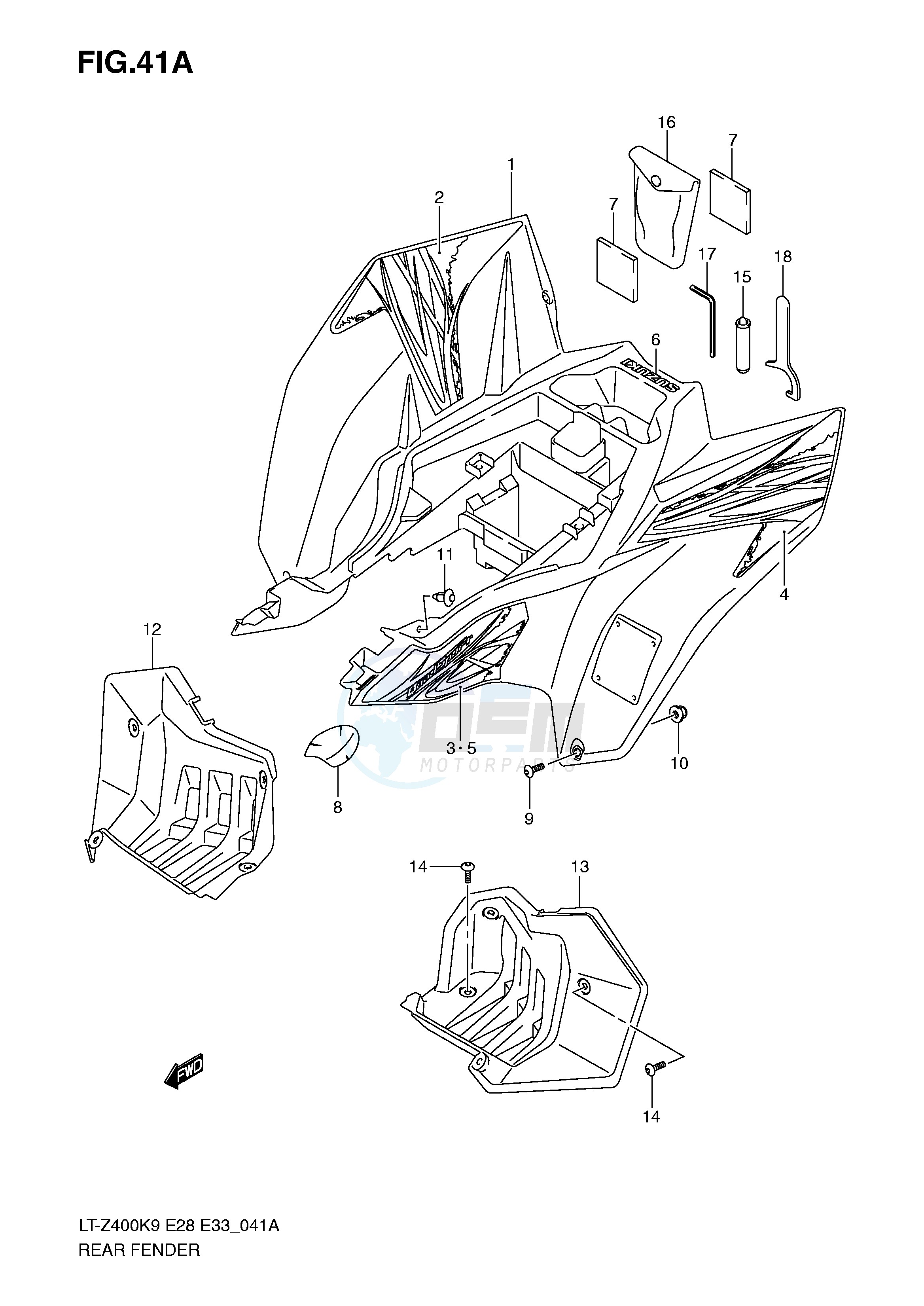 REAR FENDER (LT-Z400ZK9) blueprint
