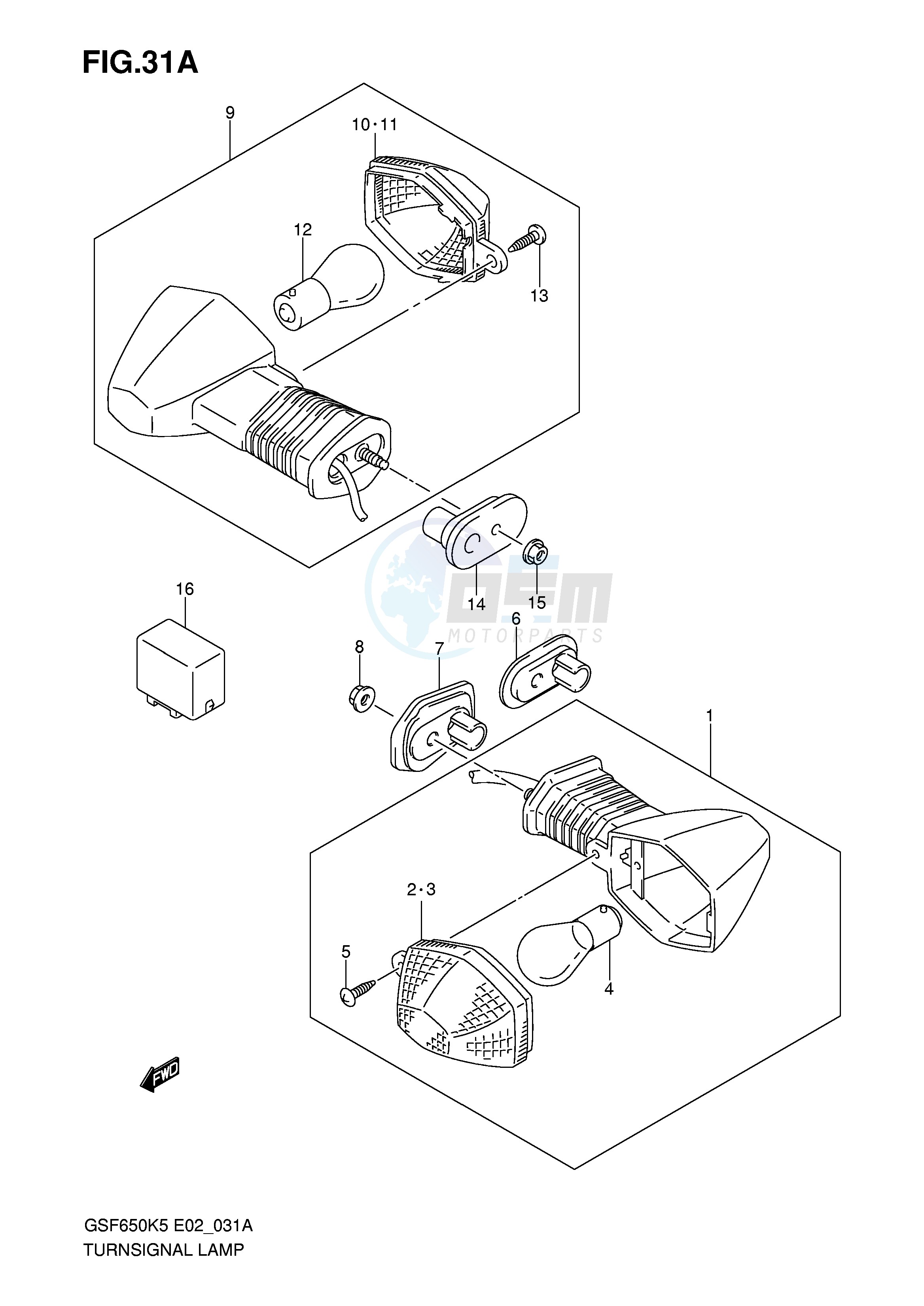 TURNSIGNAL LAMP (MODEL K6) blueprint