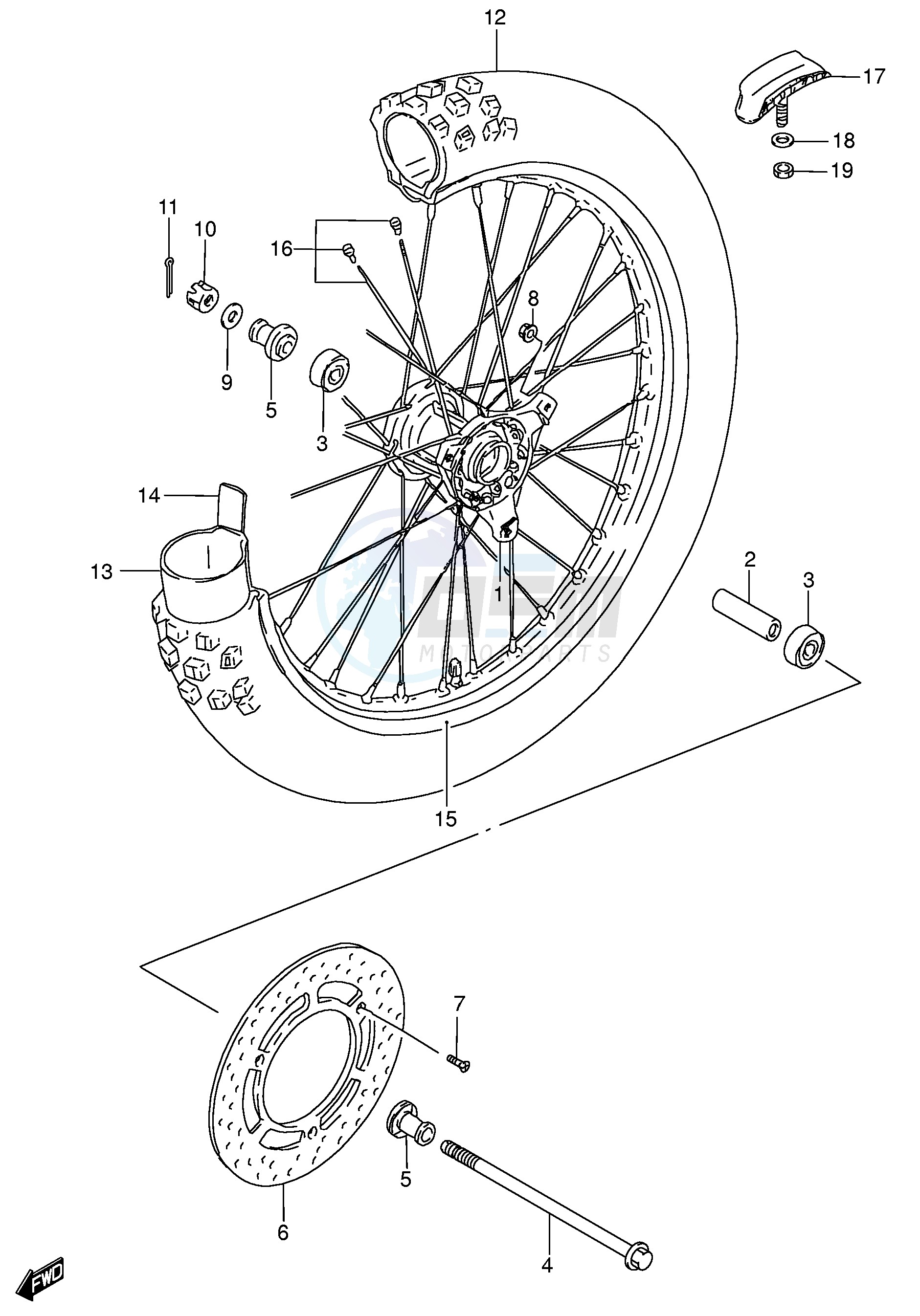 FRONT WHEEL (RM85LK3 LK4) image