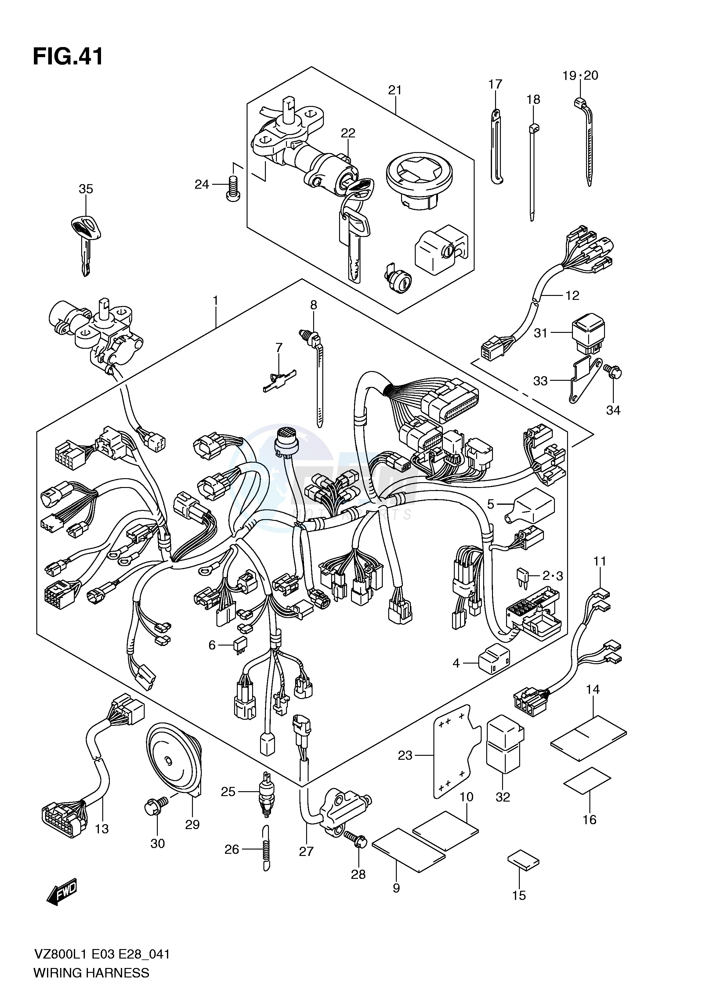 WIRING HARNESS (VZ800L1 E33) blueprint