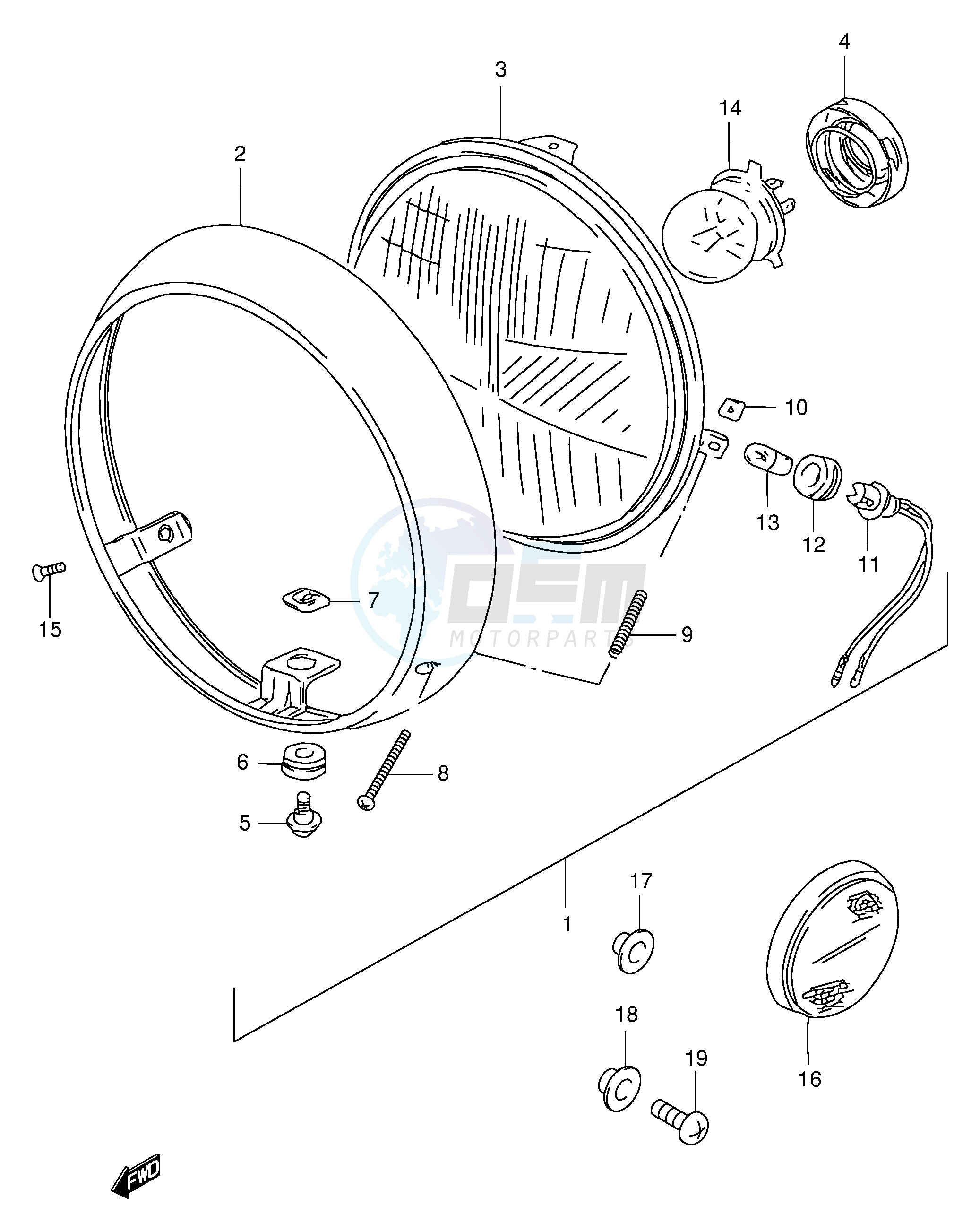 HEADLAMP (MODEL T W X E22,E25,E34,E39,E54,E71) image