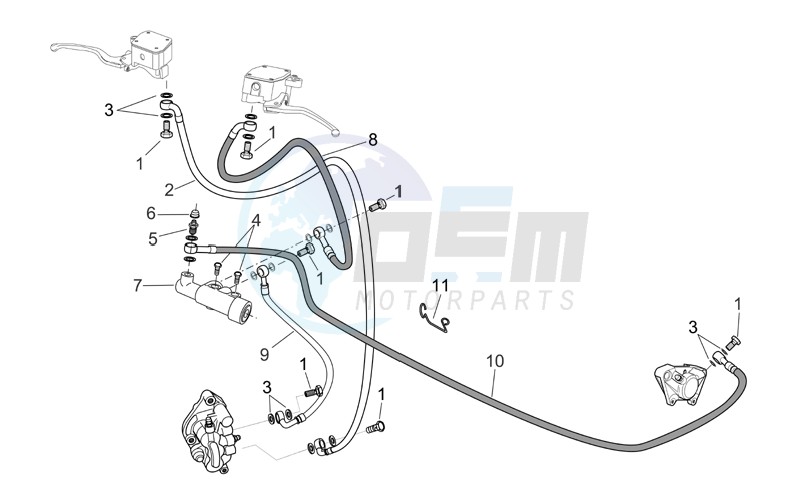 Front/rear brake system image