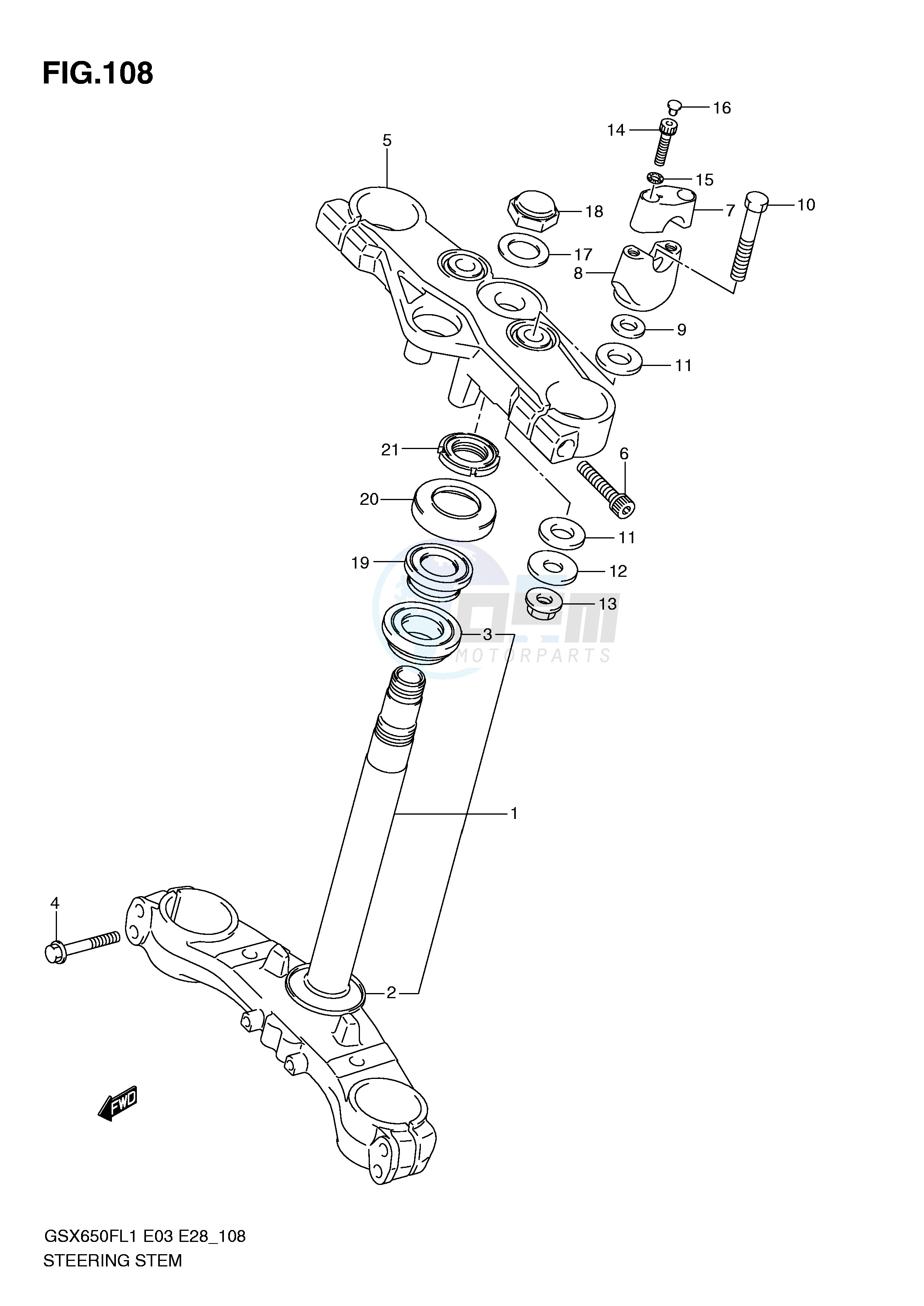 STEERING STEM (GSX650FAL1 E28) image