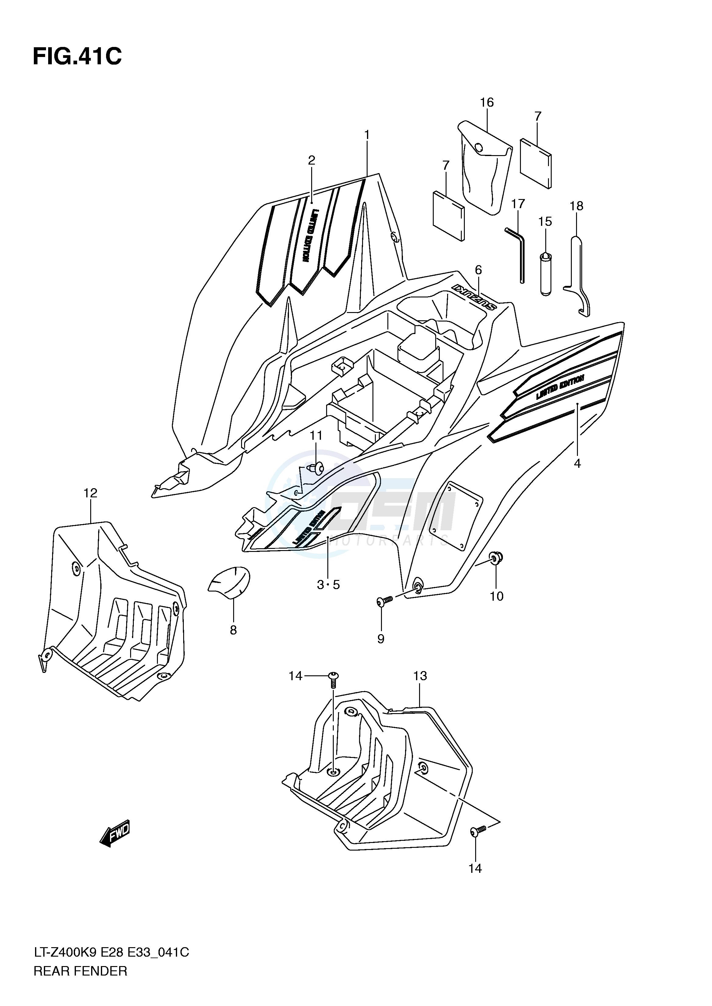 REAR FENDER (LT-Z400ZL0) blueprint
