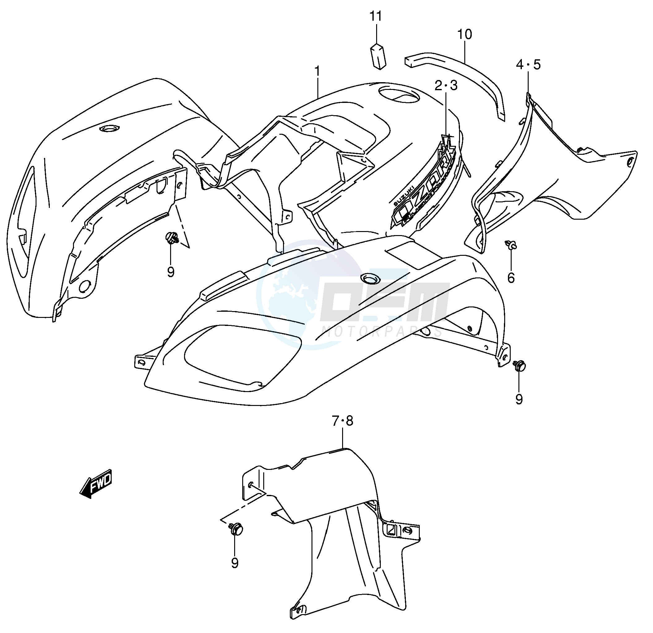 FRONT FENDER (MODEL K4 K5 K6) blueprint