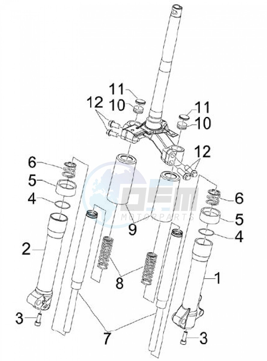 Front fork components Escorts (Positions) image