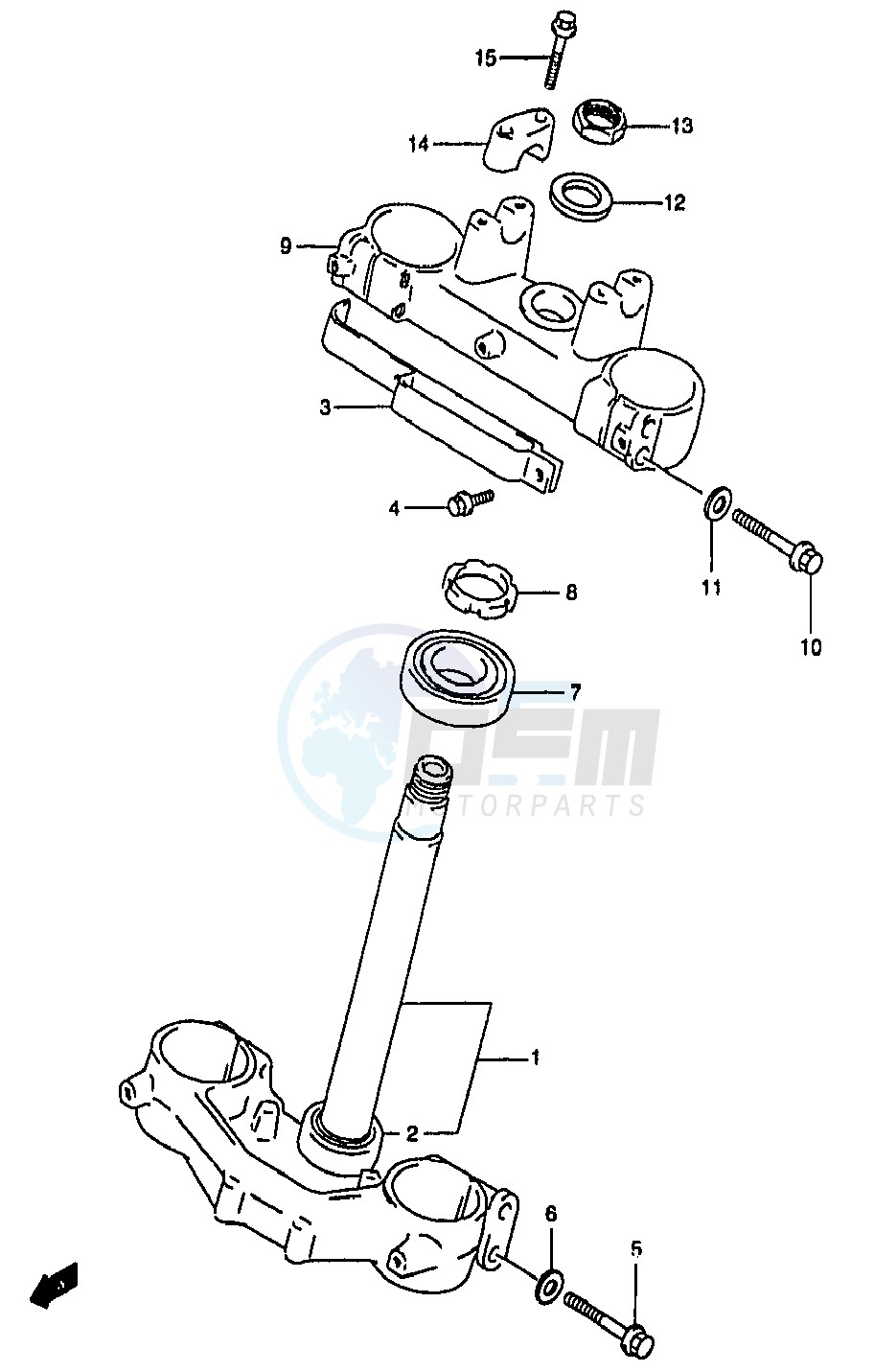 STEERING STEM (MODEL T V W) blueprint