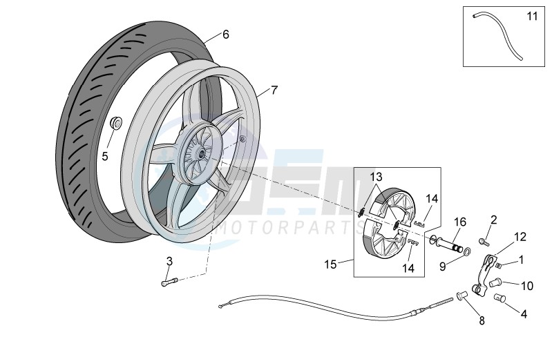 Rear wheel - drum brake image