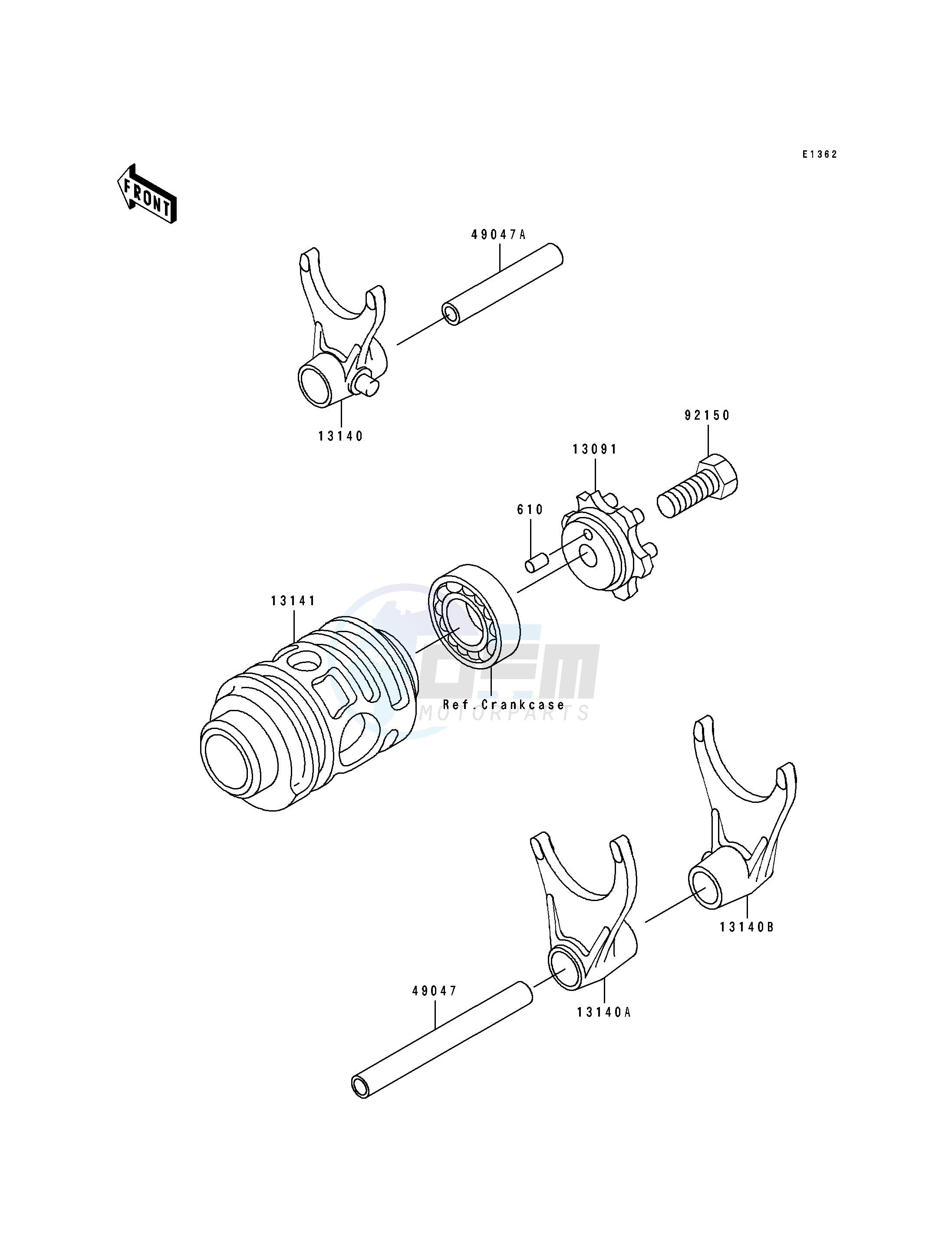 GEAR CHANGE DRUM_SHIFT FORK-- S- - blueprint