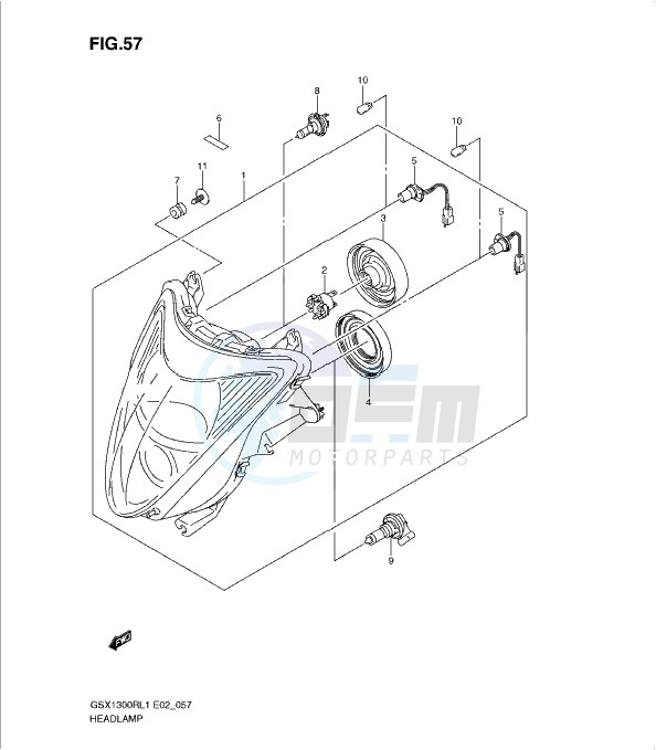 HEADLAMP (GSX1300RL1 E19) blueprint